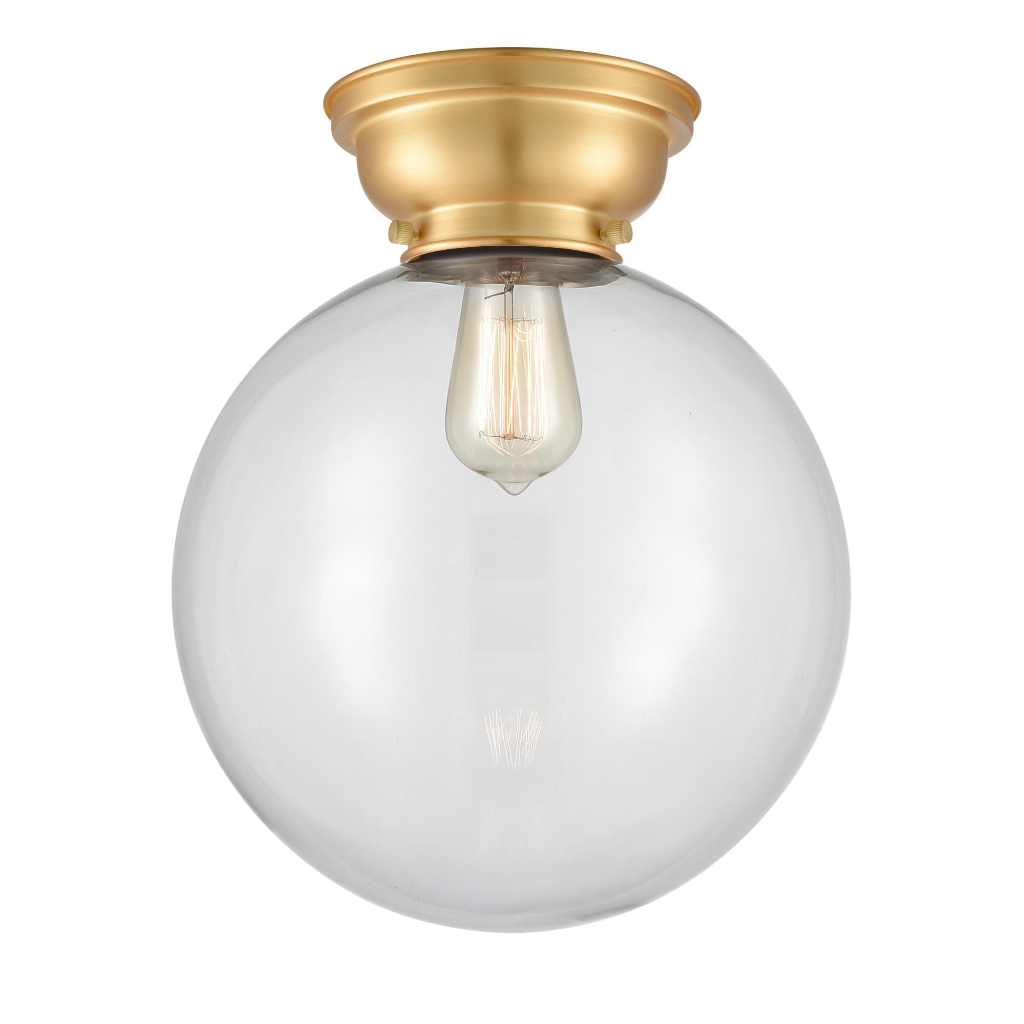 Shown in Satin Gold finish and Globe glass and Glass shade