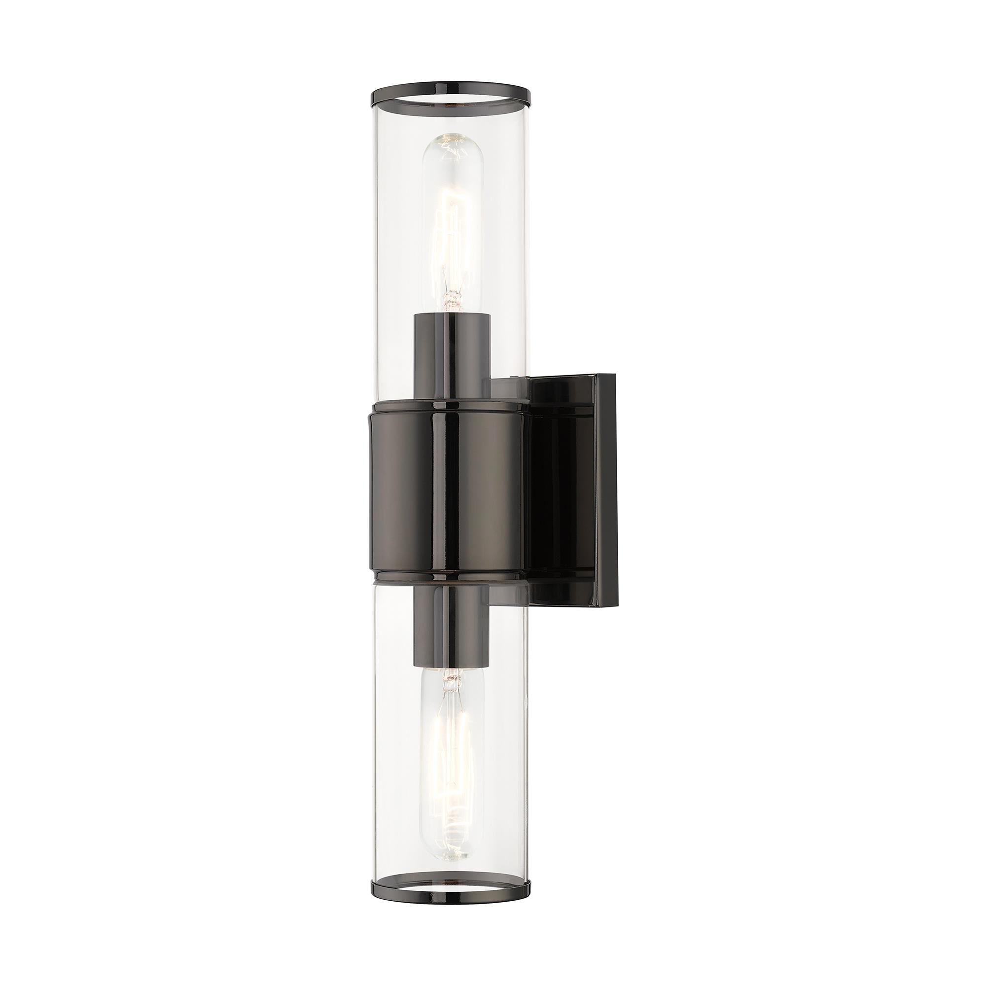 Shown in Black Chrome finish and Clear  glass