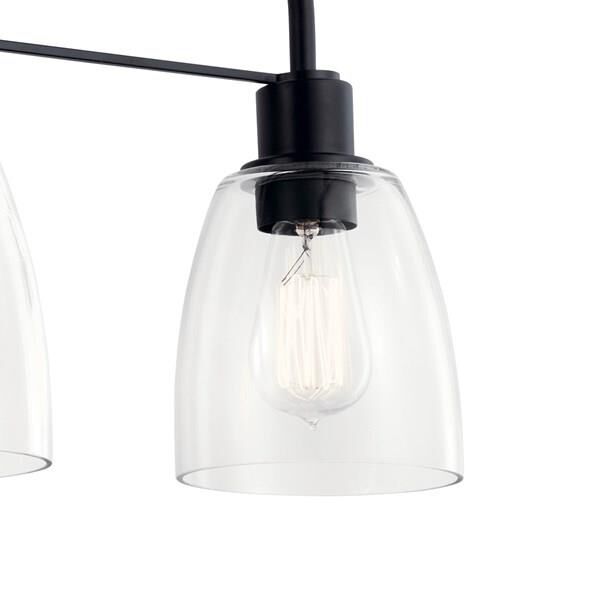 Shown in Black finish and Clear glass