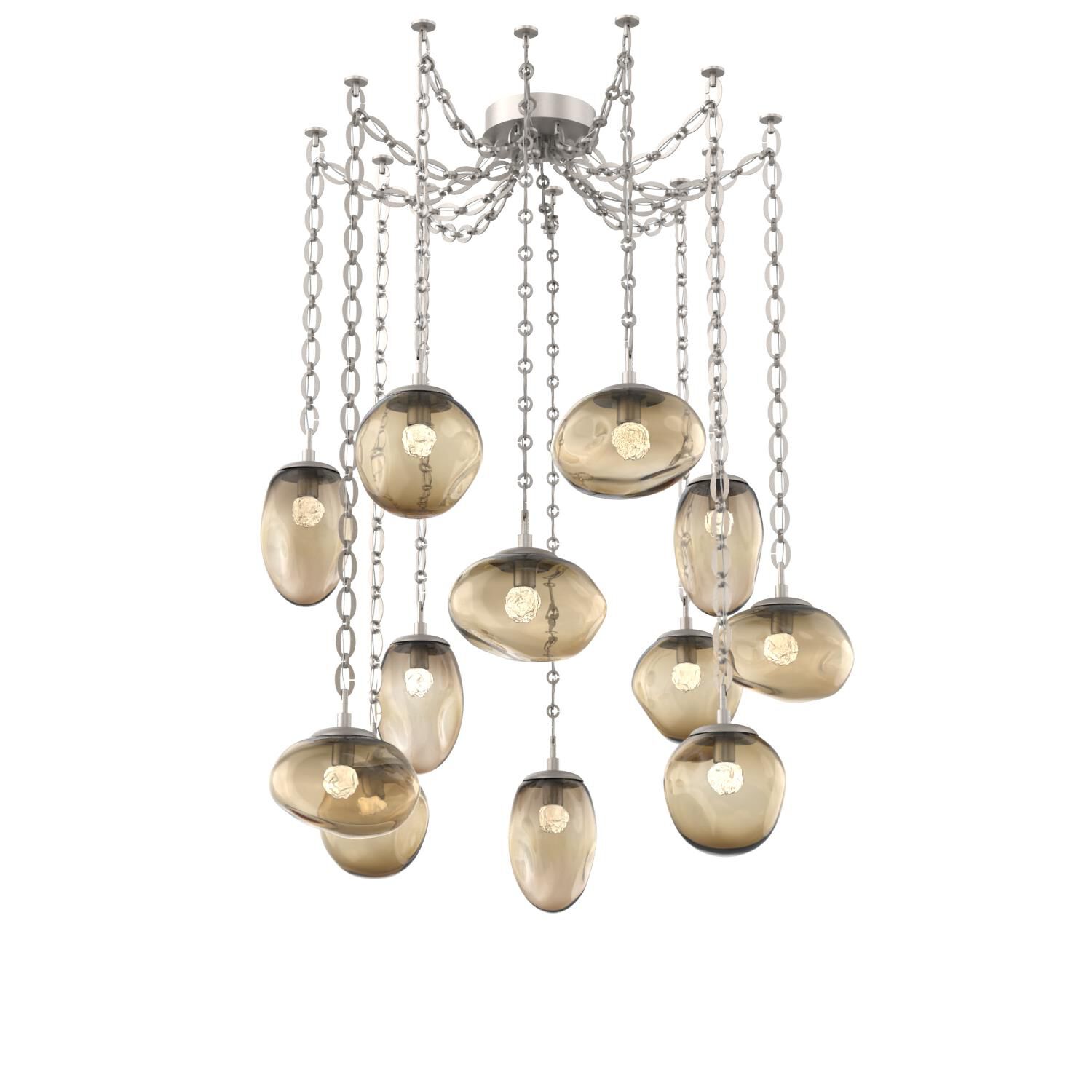 Shown in Beige Silver finish and Floret Bronze glass