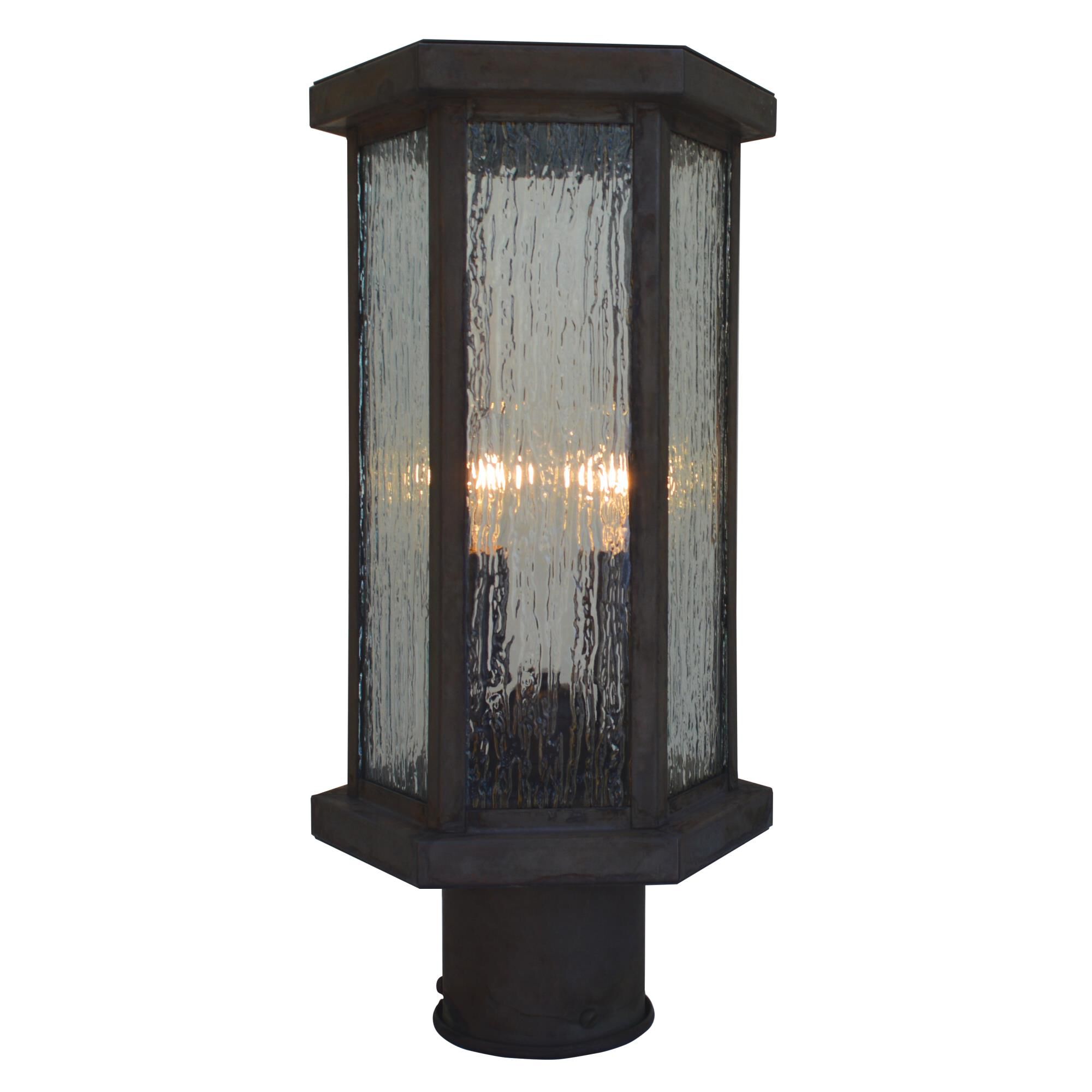 Shown in Mission Brown finish and Rain Mist glass