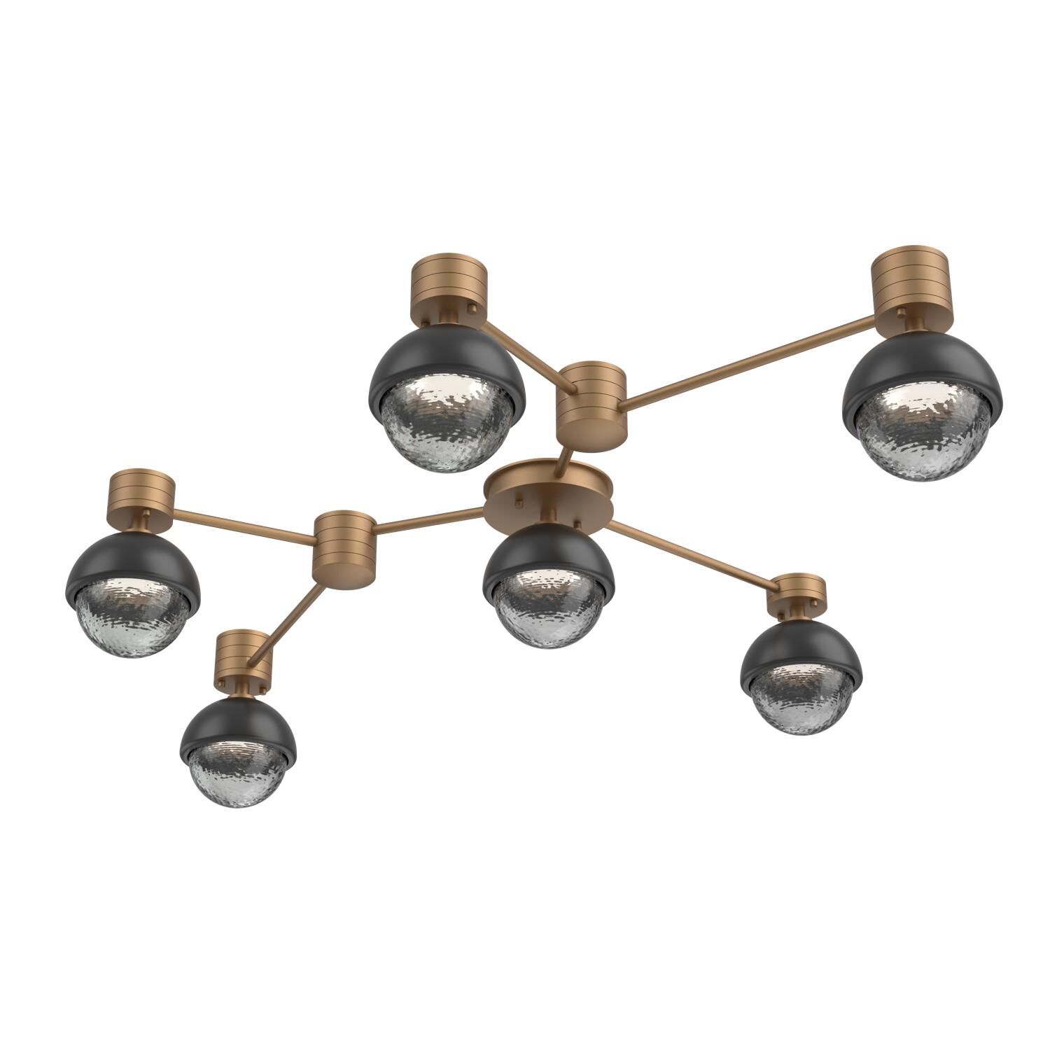 Shown in Novel Brass finish and Smoke glass and Matte Black accent