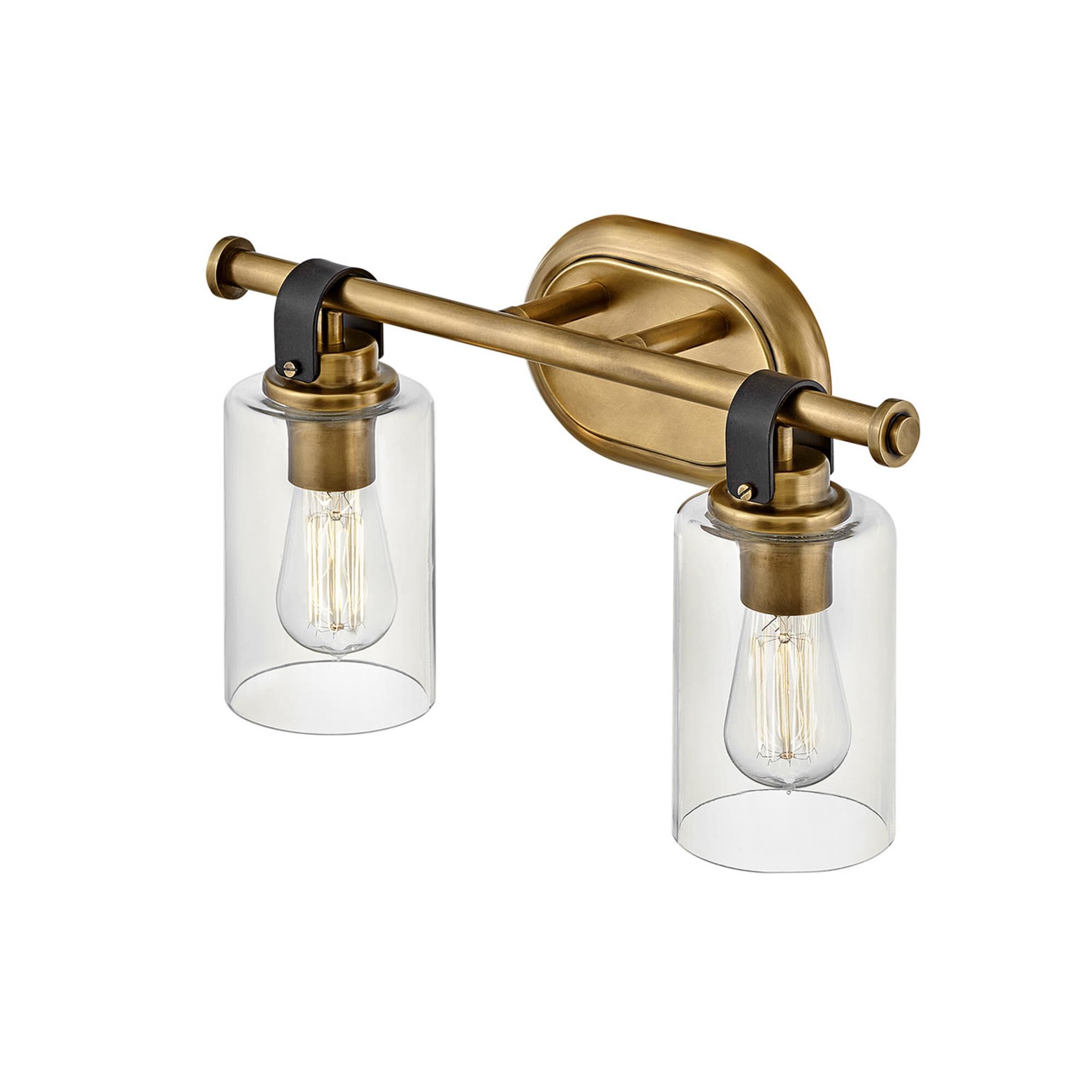 Shown in Heritage Brass finish and Clear glass