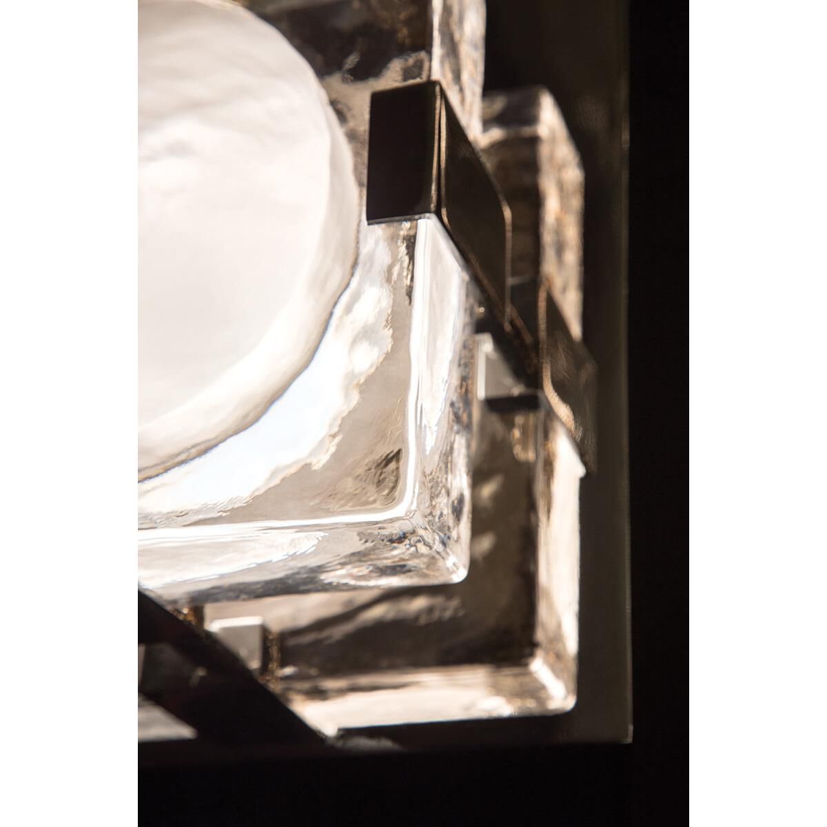 Shown in Aged Brass finish and Etched glass