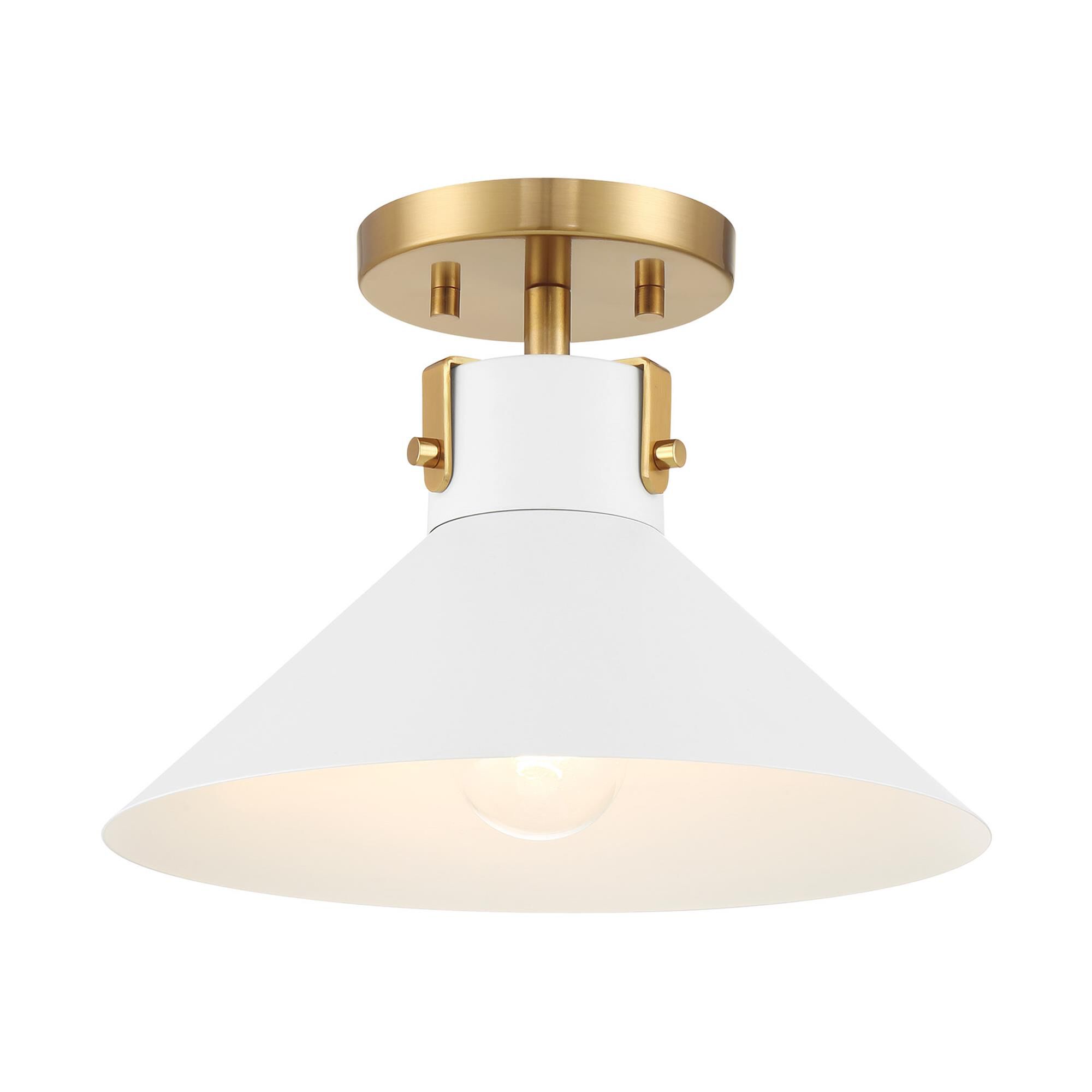 Shown in White And Natural Brass finish
