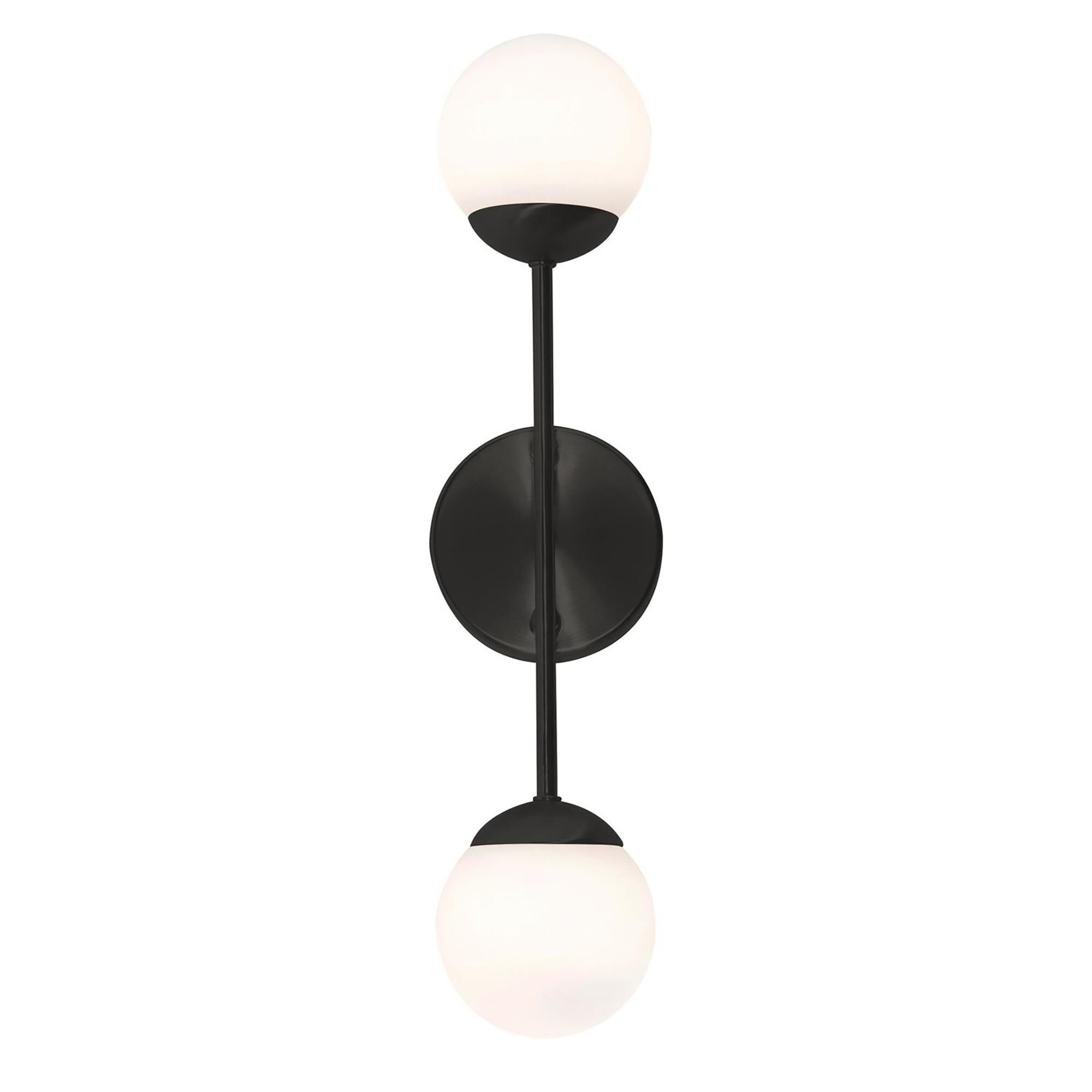 Shown in Black finish and White glass