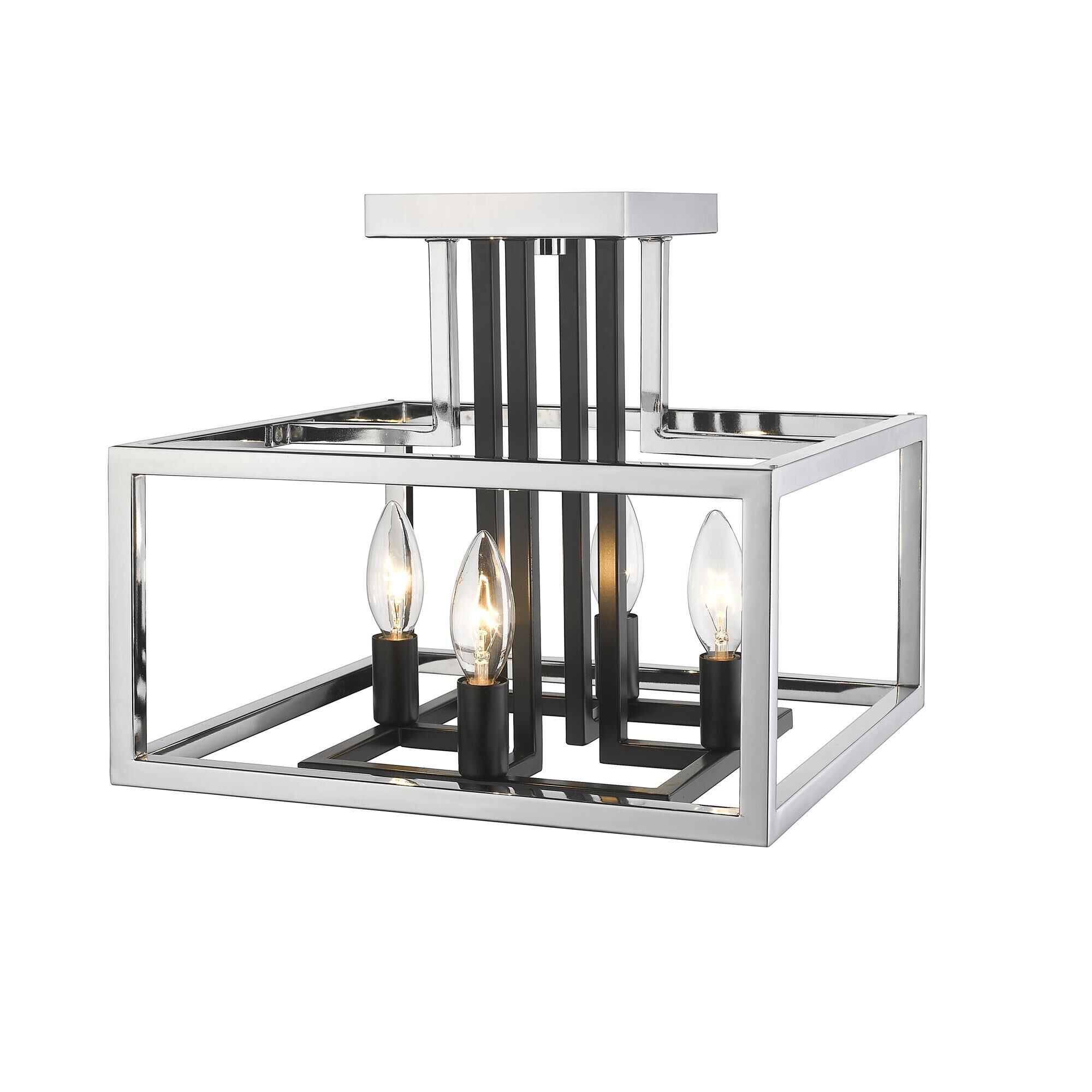 Quadra 13 Inch 4 Light Semi Flush Mount,