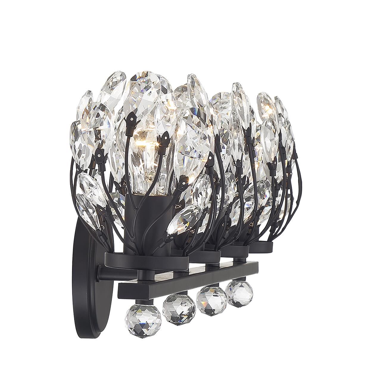 Shown in Matte Black finish and Clear crystal