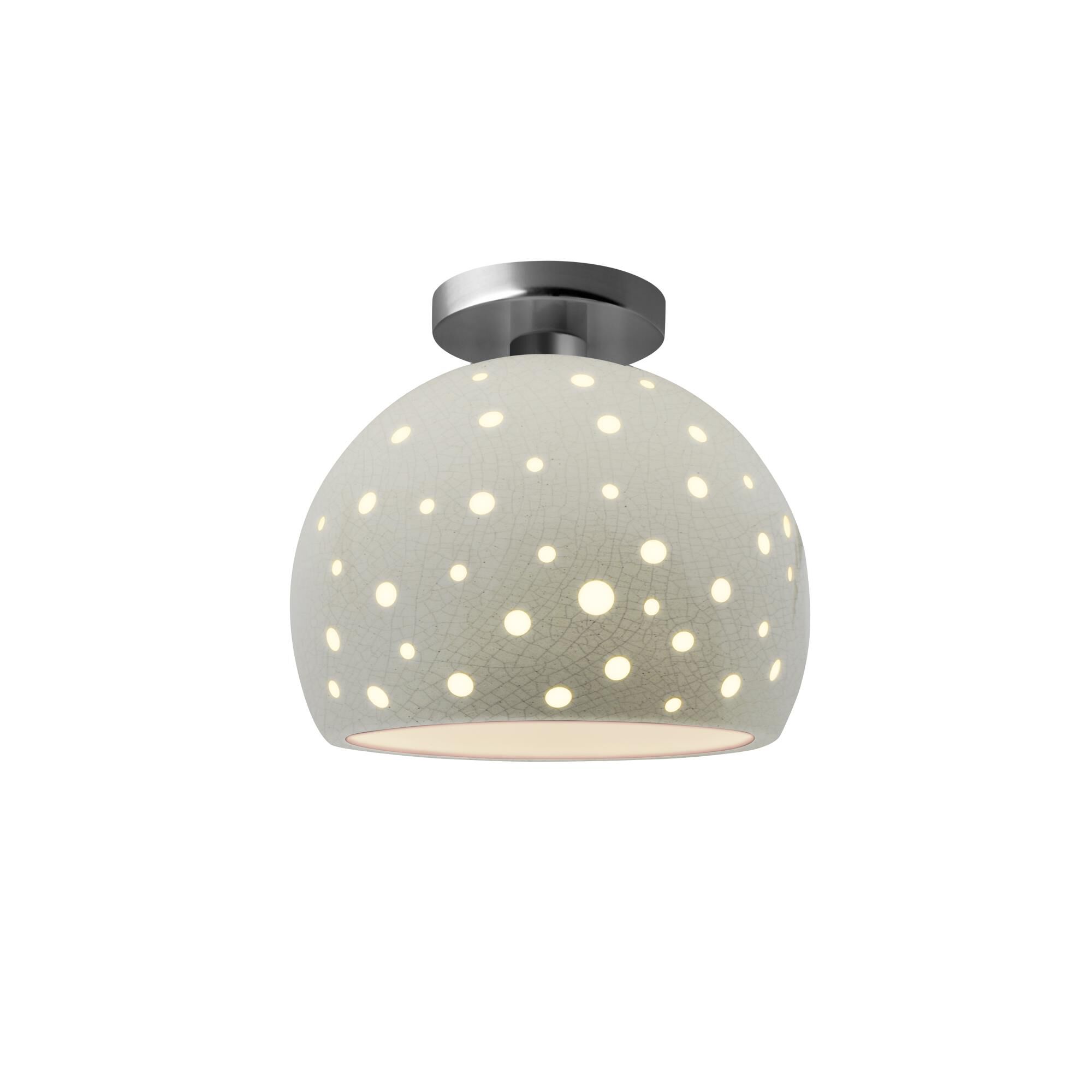 Perforated Globe 10 Inch Semi Flush Mount by Justice Design Group