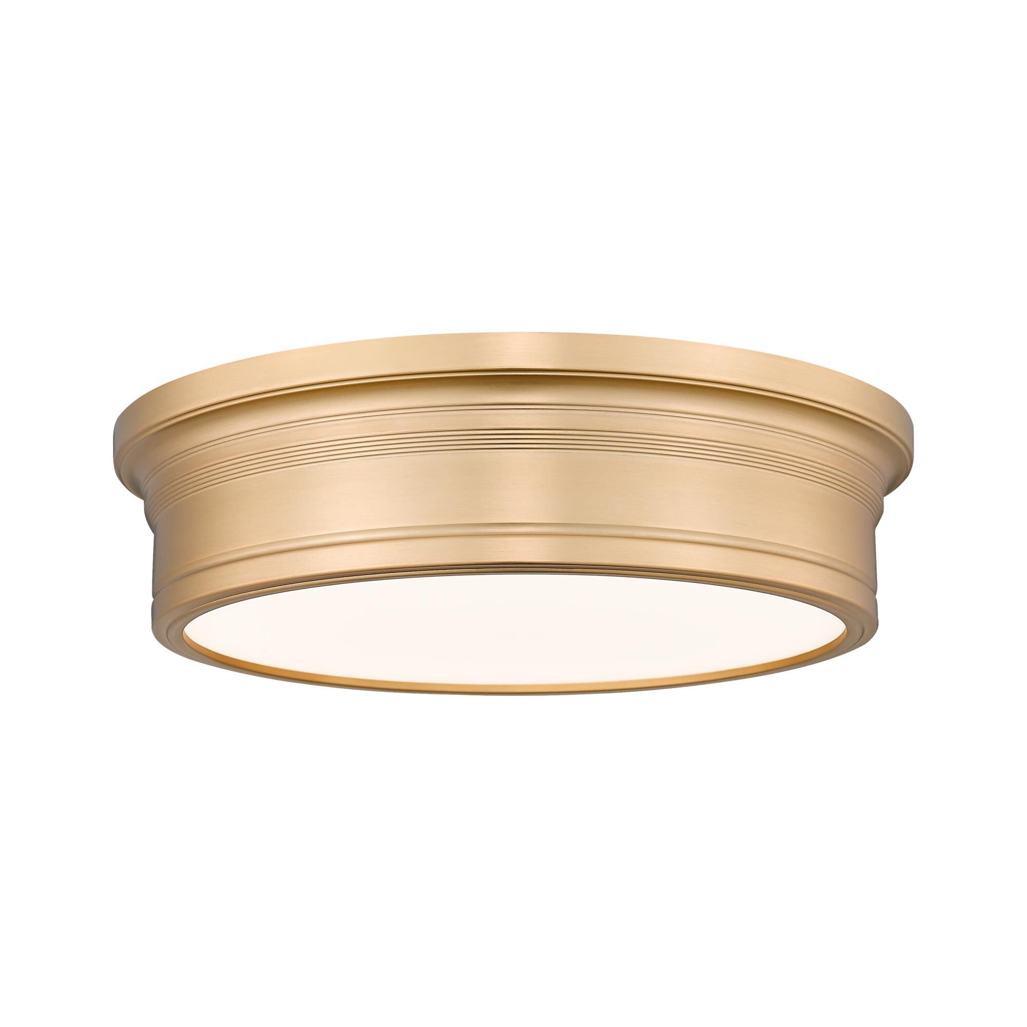Shown in Modern Gold finish and White glass