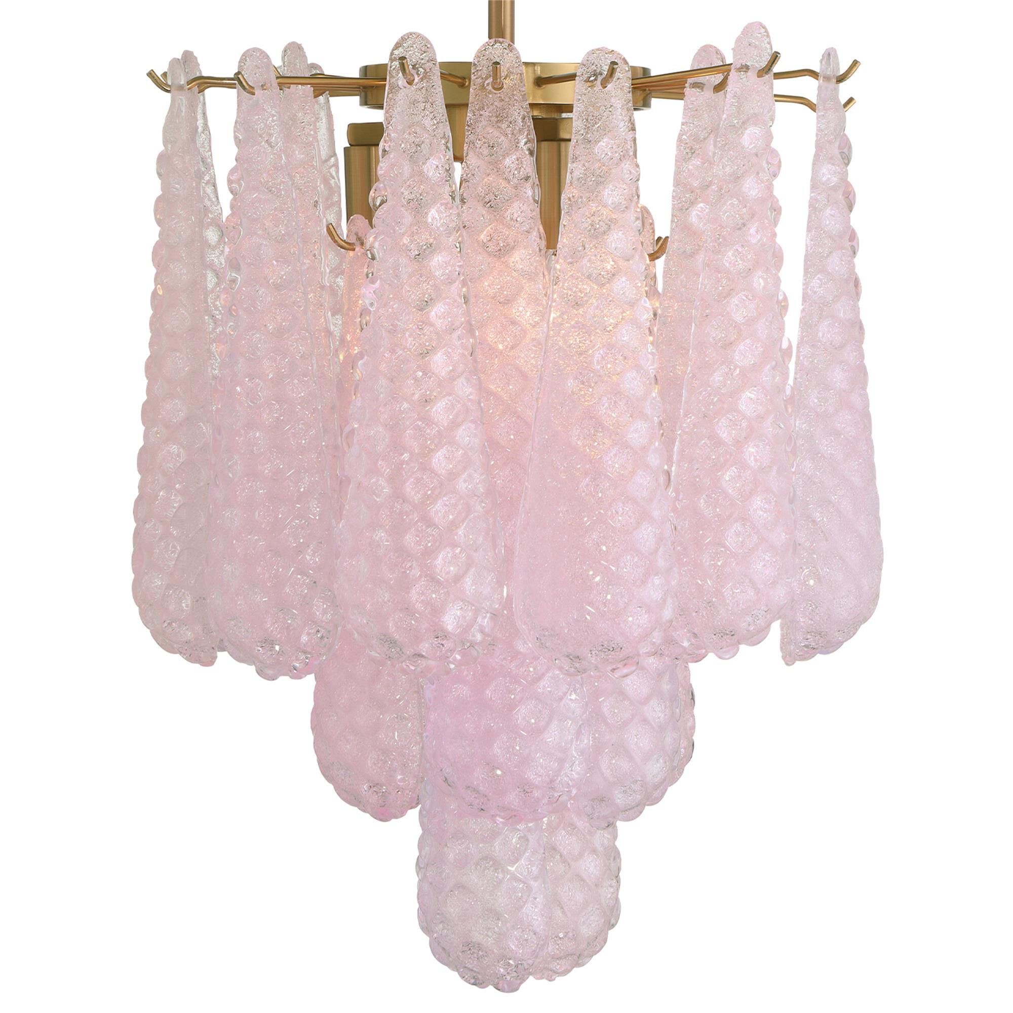 Shown in Aged Brass finish and Sand Blush glass