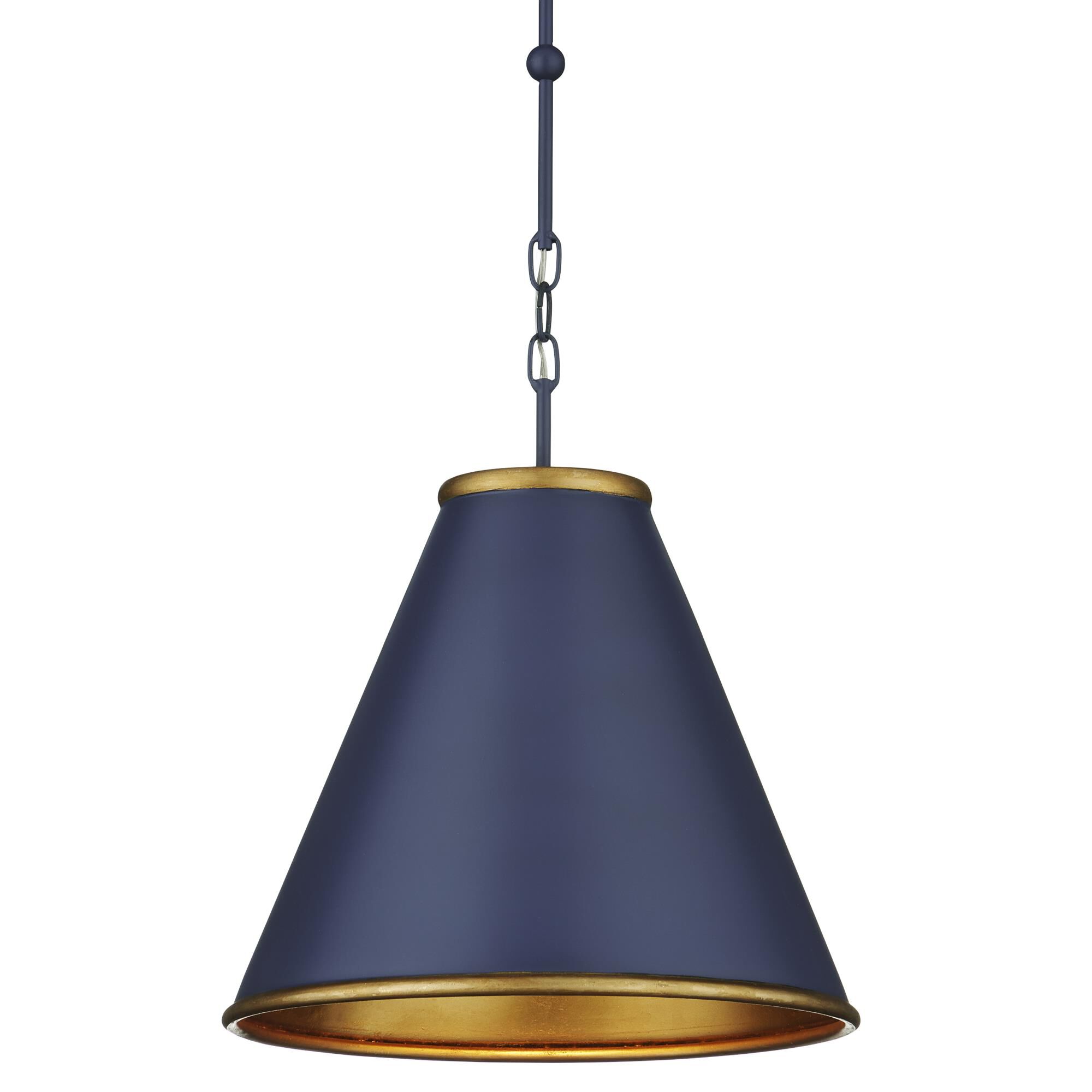 Shown in Hiroshi Dark Blue/Contemporary Gold Leaf/Gold finish