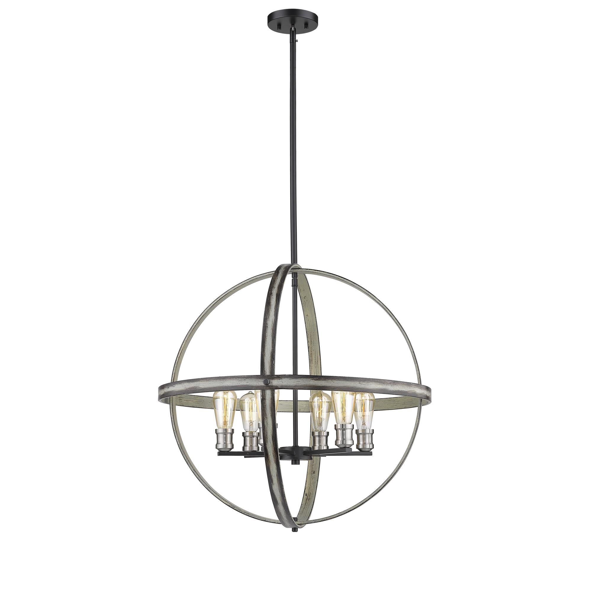 Shown in Ashen Barnboard finish and --- glass and --- shade