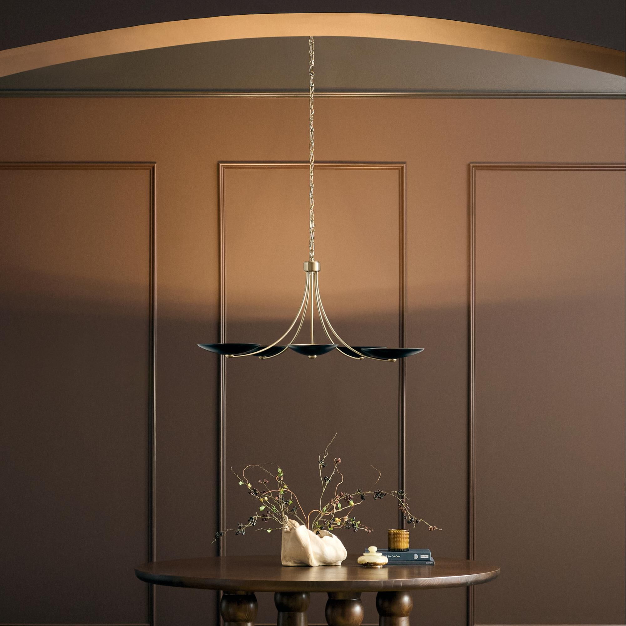 Shown in Champagne Bronze finish and Champagne Bronze and Black shade