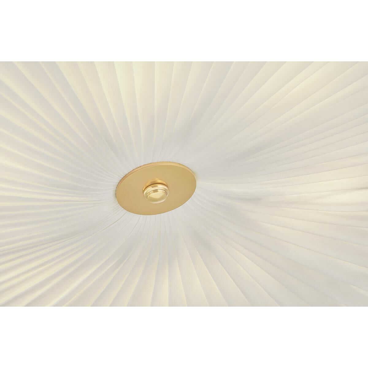 Shown in Aged Brass finish and Ivory Silk shade