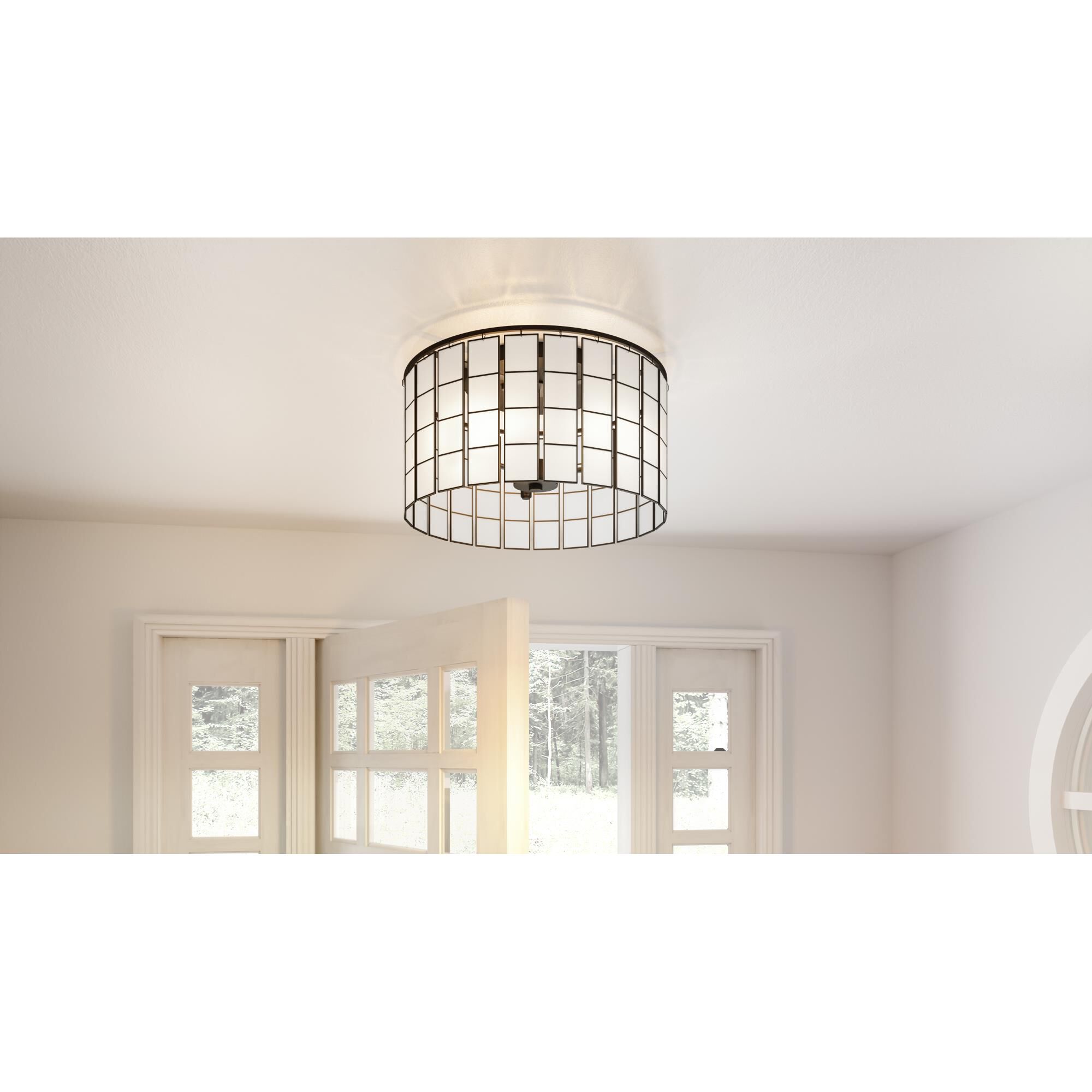 Seigler 14 Inch 3 Light Semi Flush Mount by Quoizel