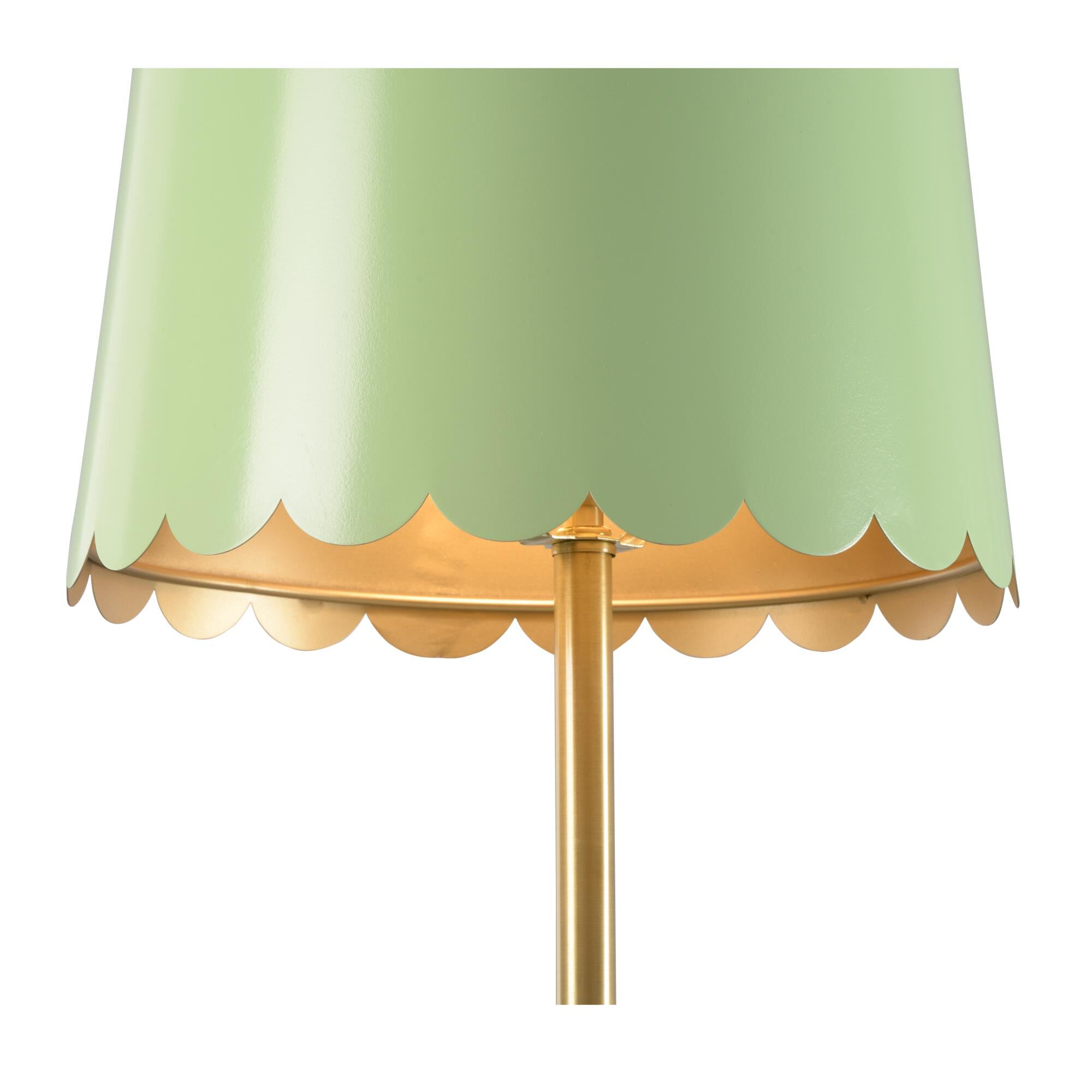 Shown in Brushed and Spring Green finish and Green Metal shade