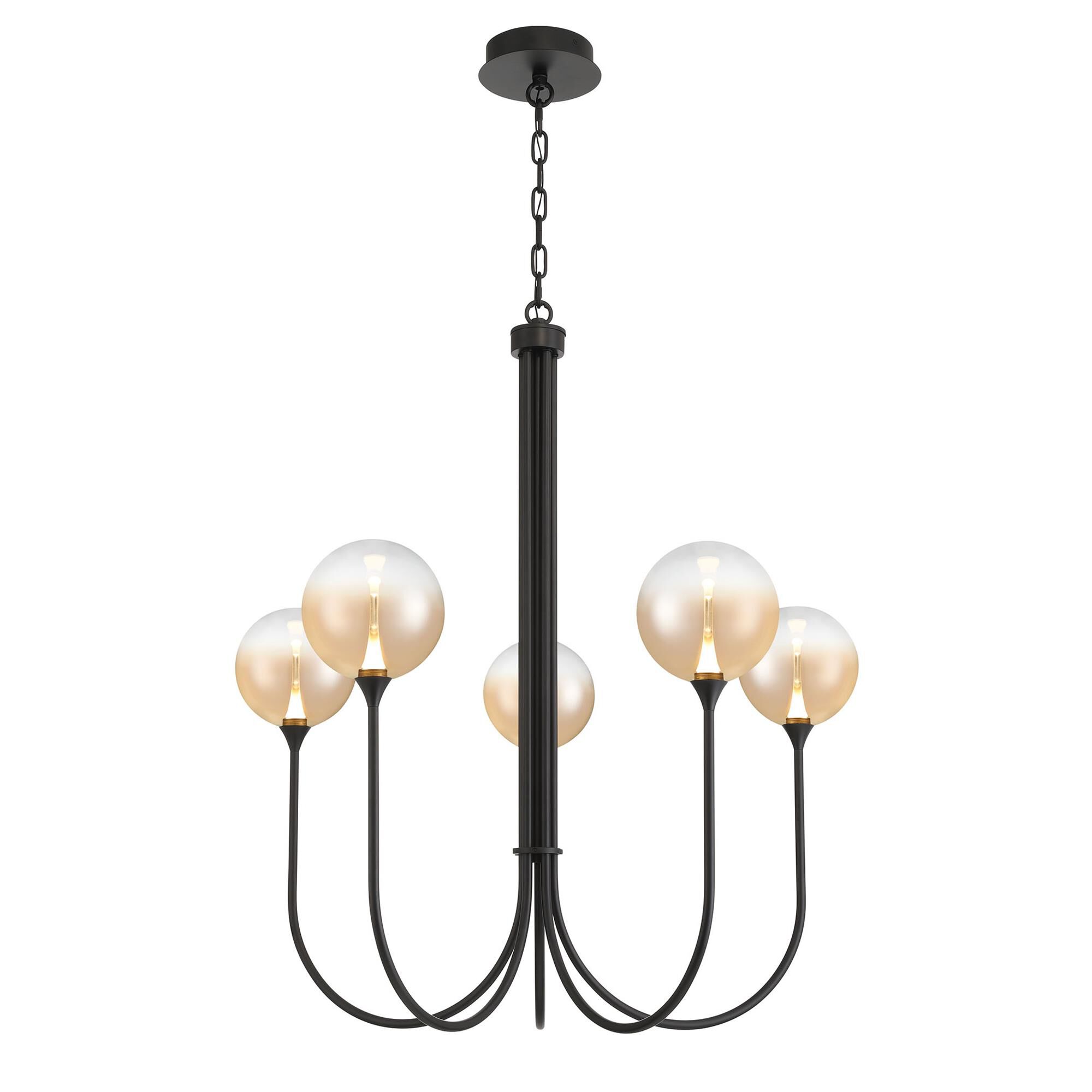 Shown in Black finish and Amber glass