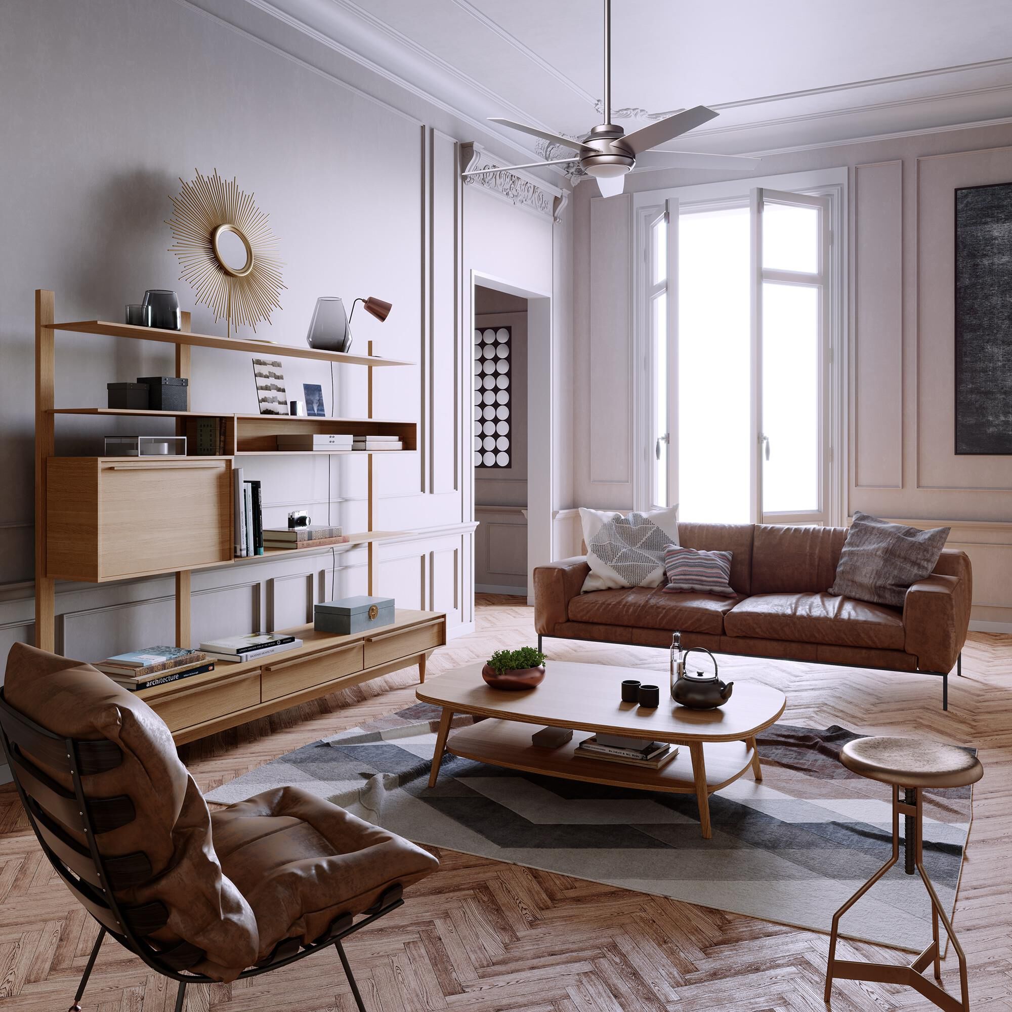 Zayden 52 Inch Ceiling Fan with Light Kit by Hunter Fan