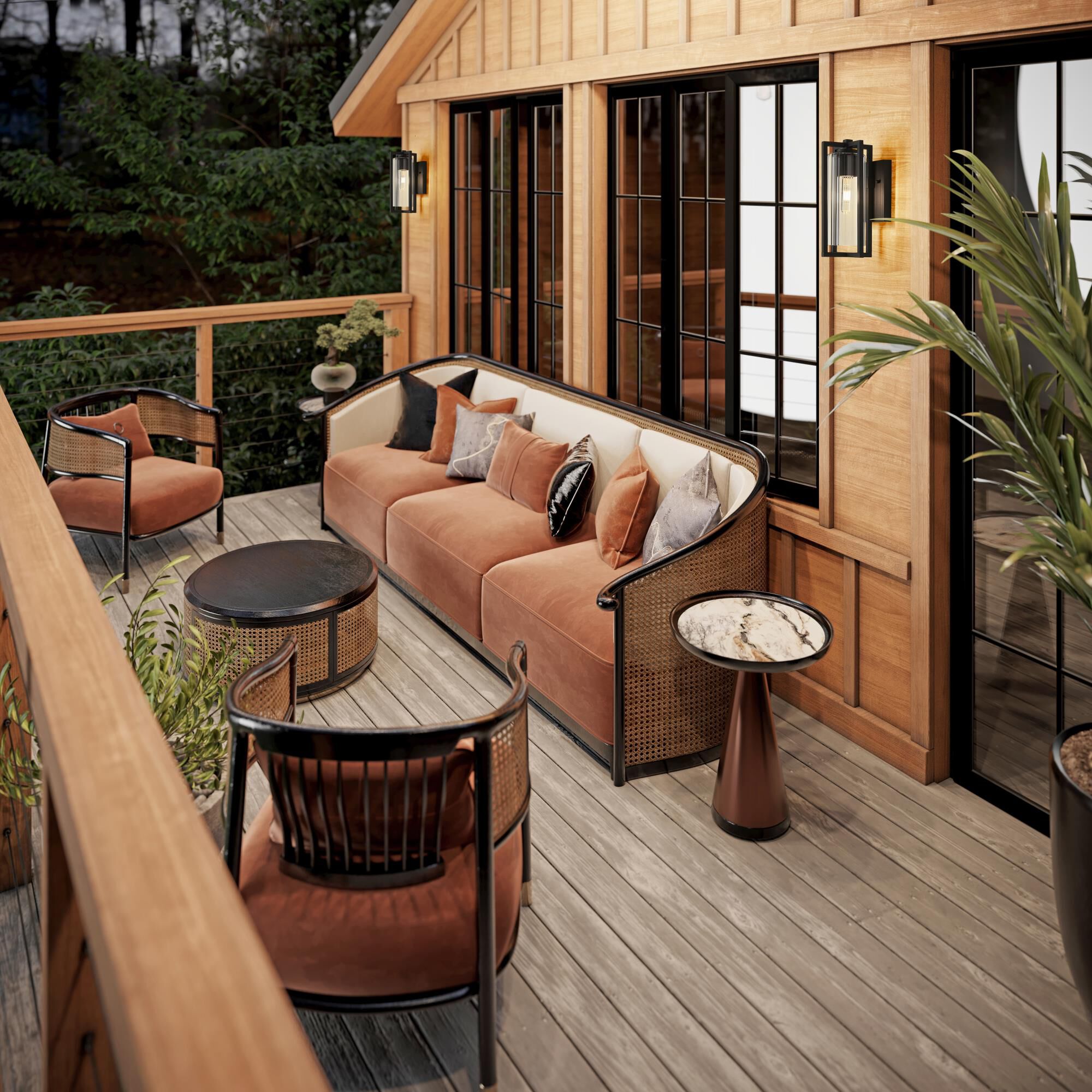 Shown in Black finish and Clear Ribbed glass and Clear Ribbed shade