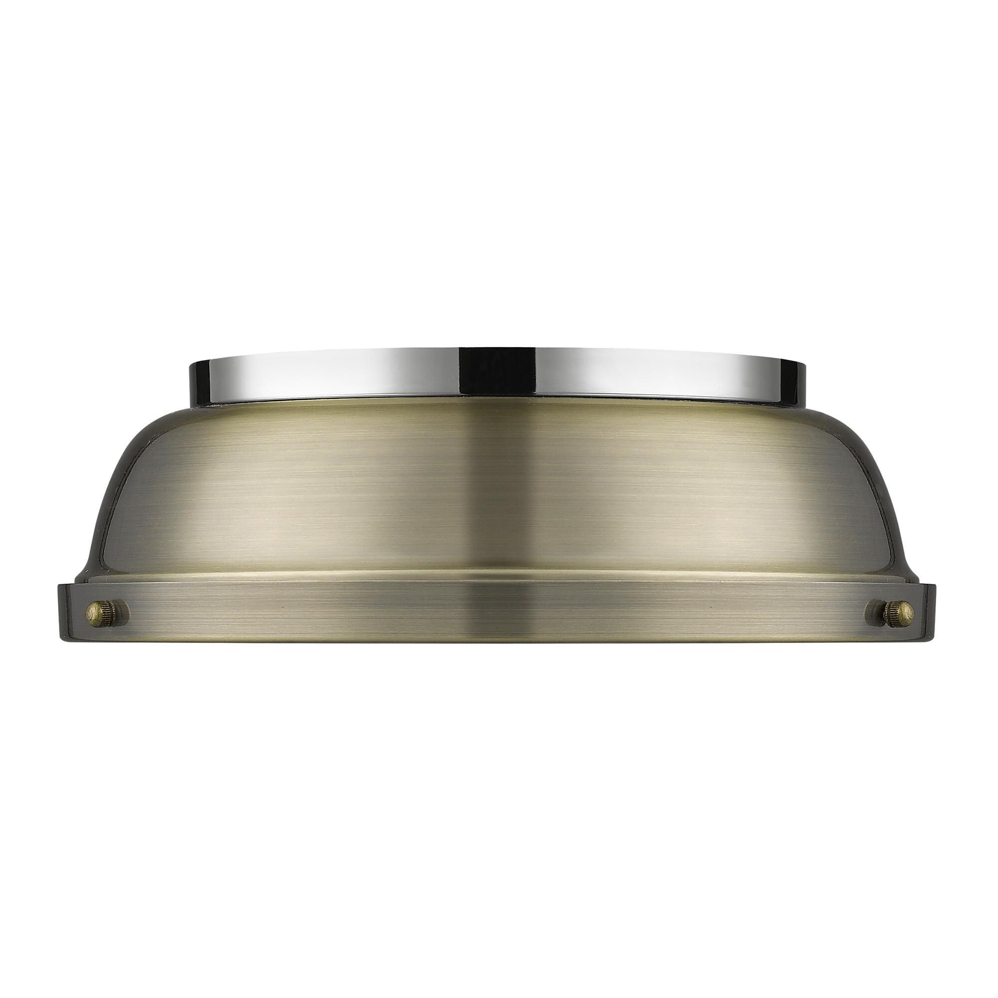 Shown in Chrome finish and Aged Brass shade
