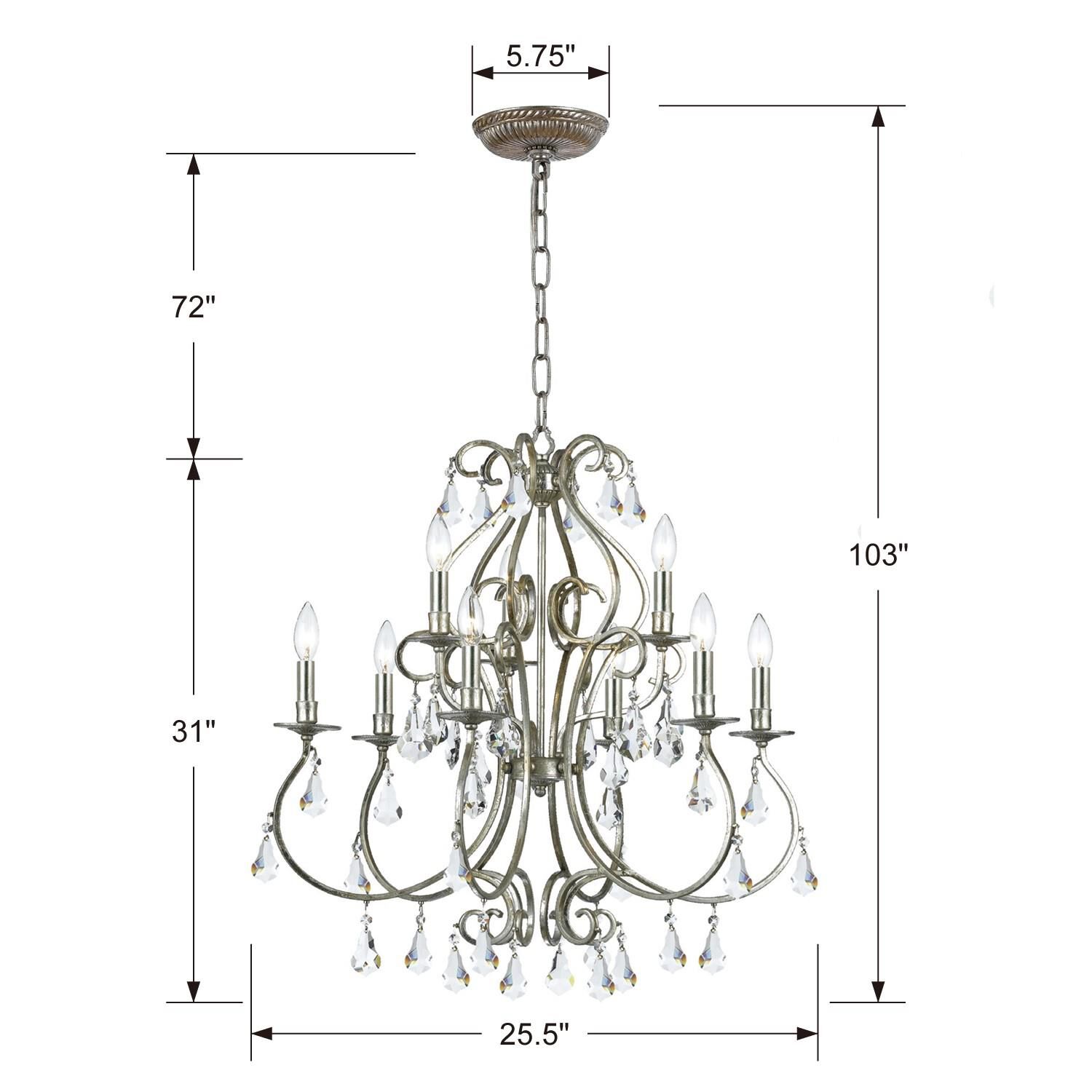 Ashton 25 Inch 9 Light Chandelier by Crystorama