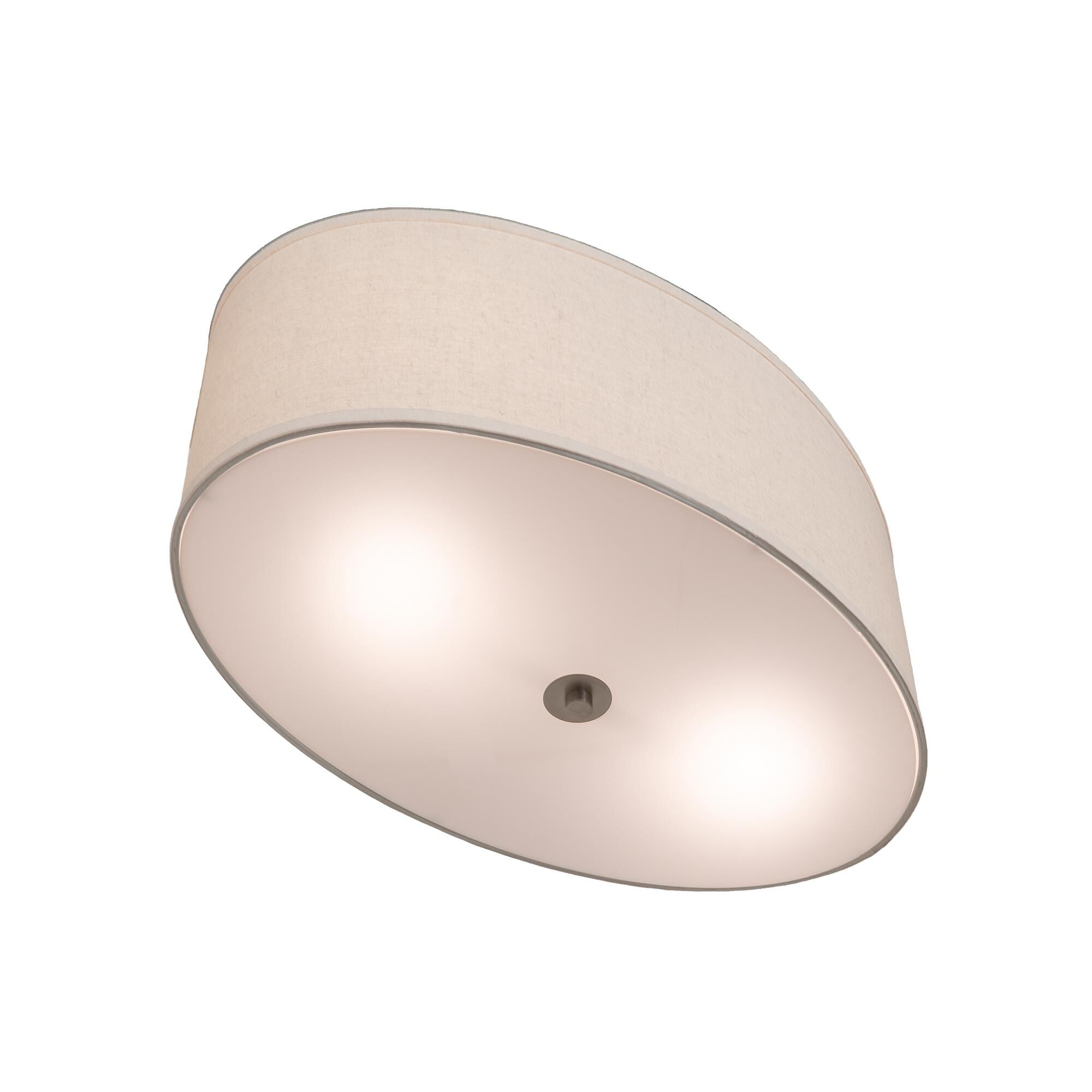 Shown in Brushed Nickel finish and Beige;White glass