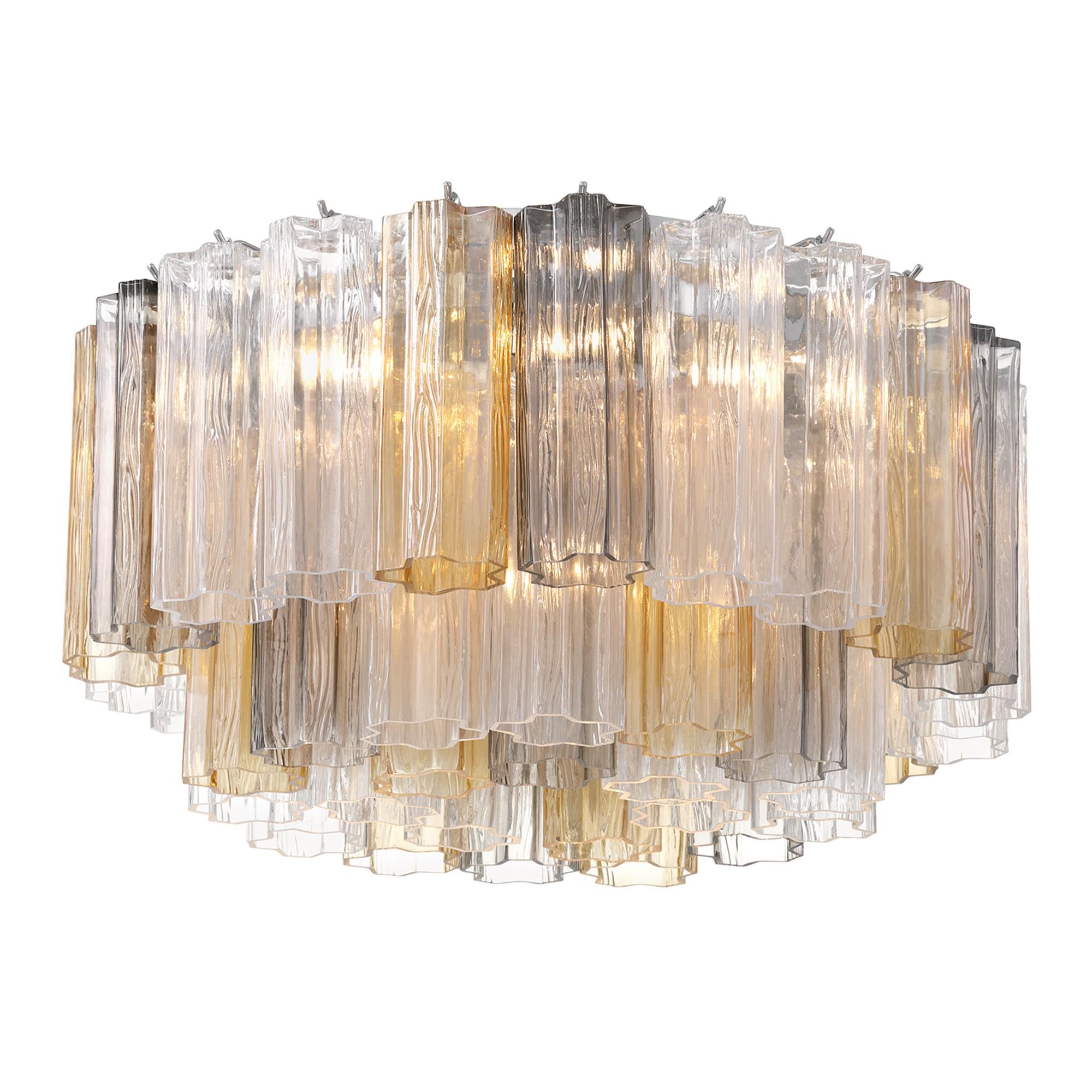 Shown in Polished Chrome finish and Tronchi Autumn glass