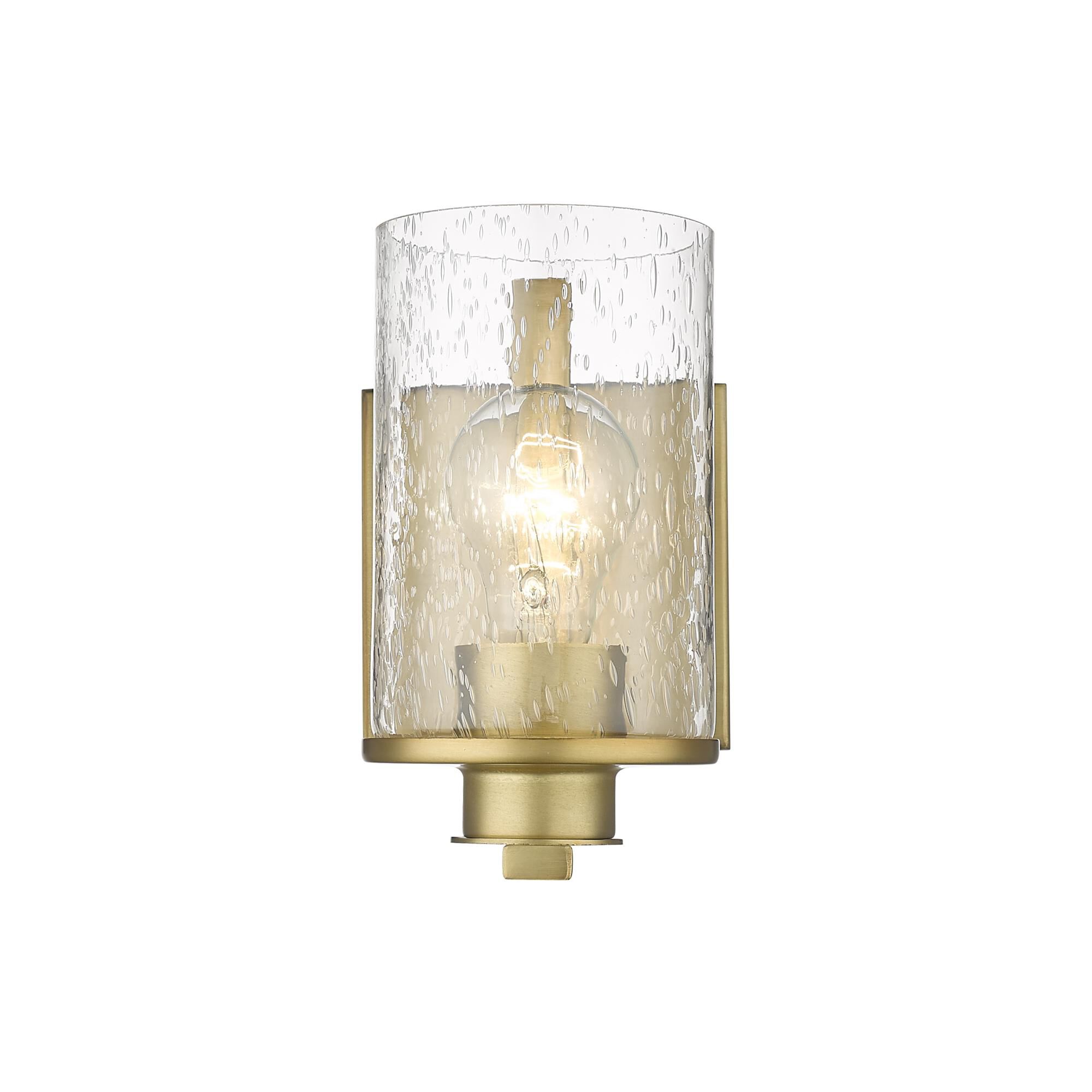 Shown in Olde Brass finish and Glass shade
