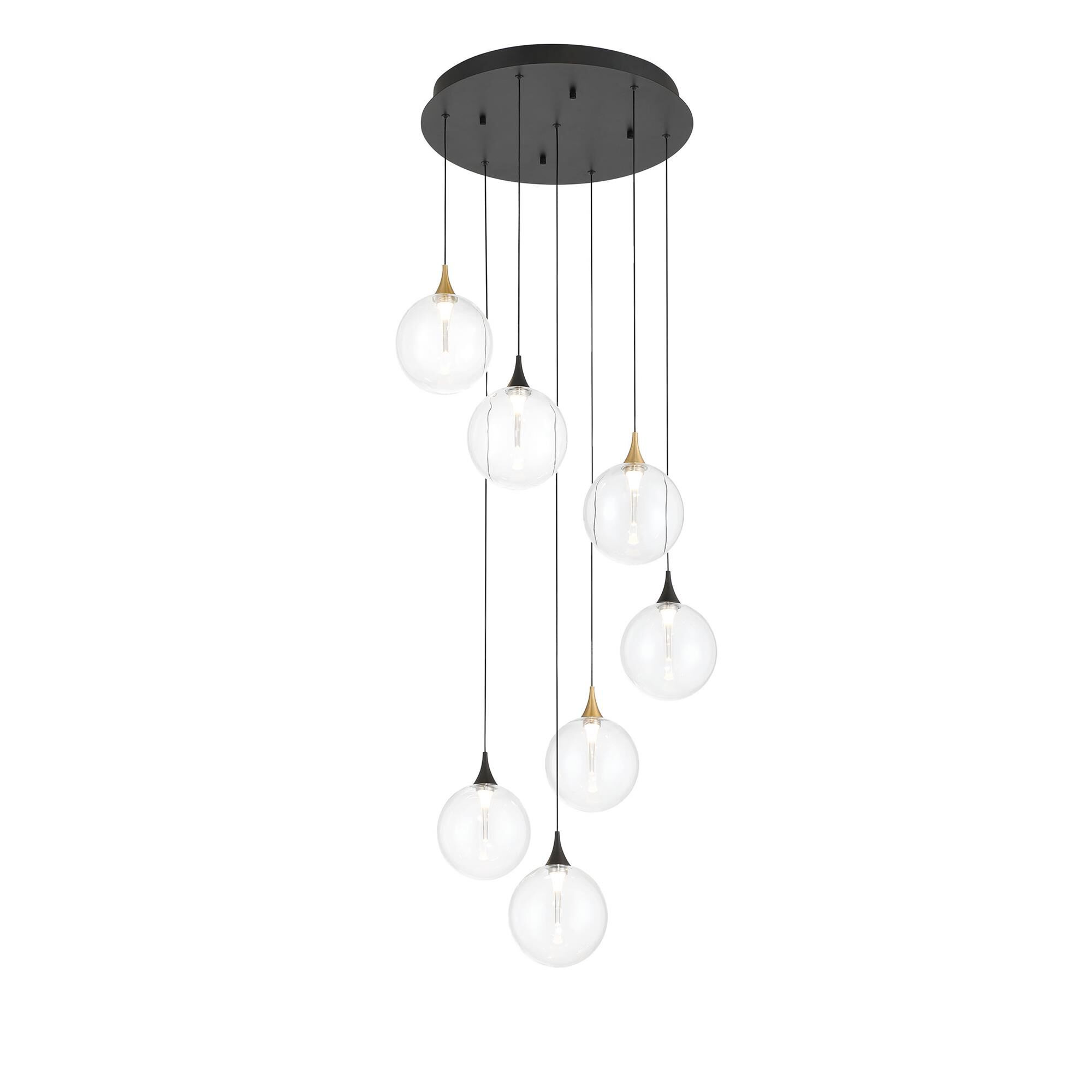 Shown in Gold-Black finish and Clear glass