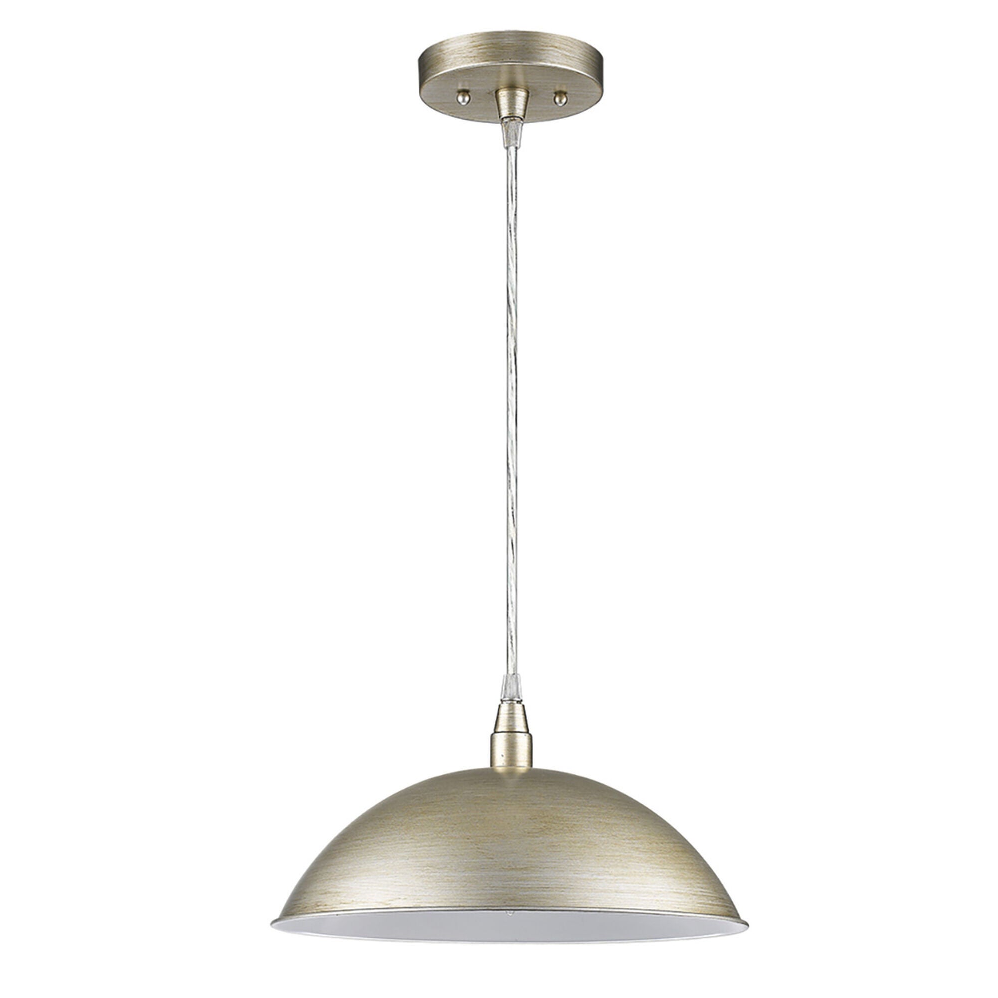 Shown in Washed Gold finish and Washed Gold glass and Steel Bowl Shaped shade