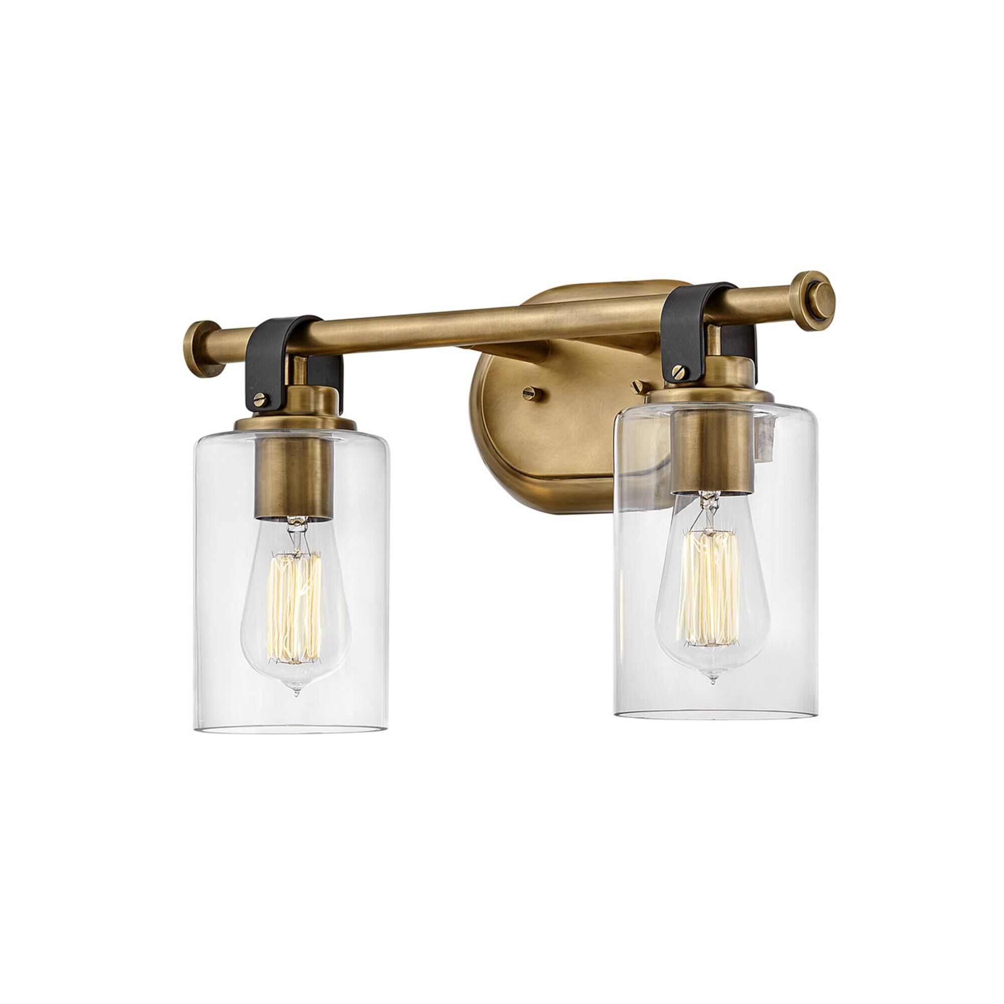 Shown in Heritage Brass finish and Clear glass