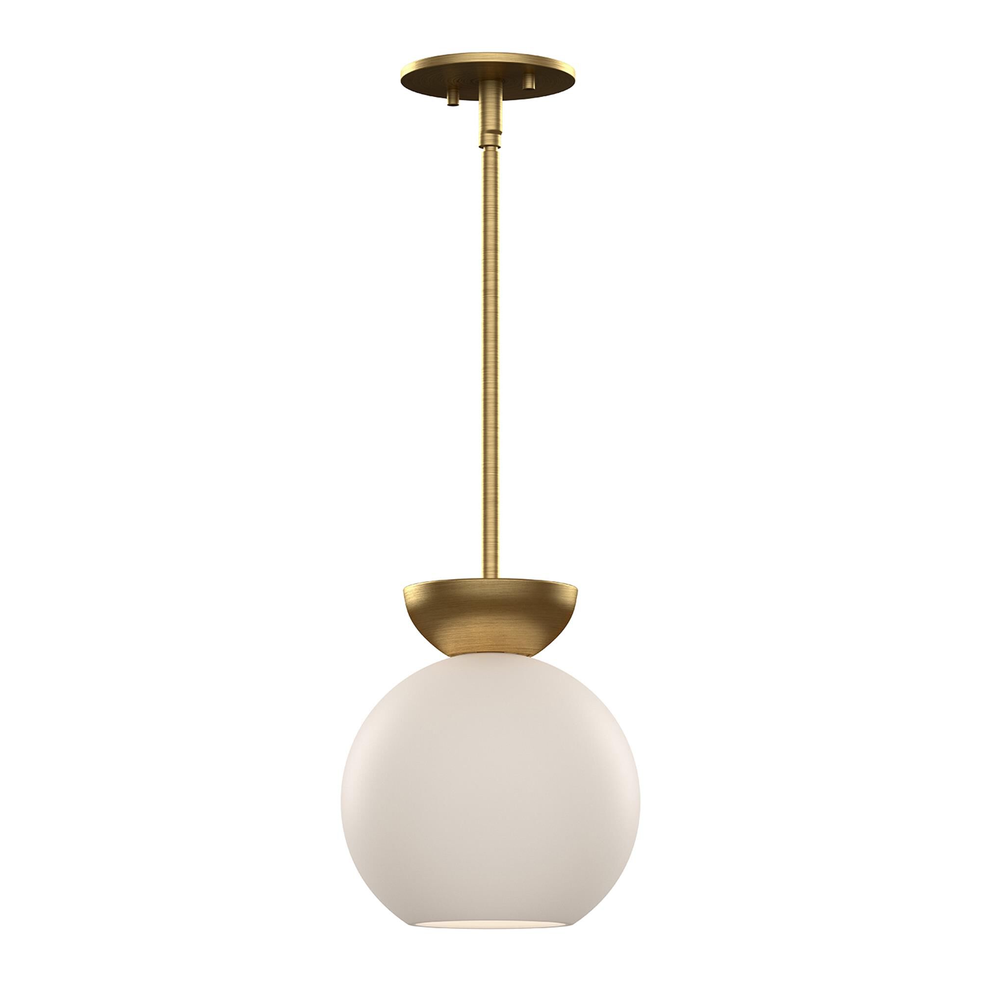 Shown in Brushed Gold/Opal Glass finish