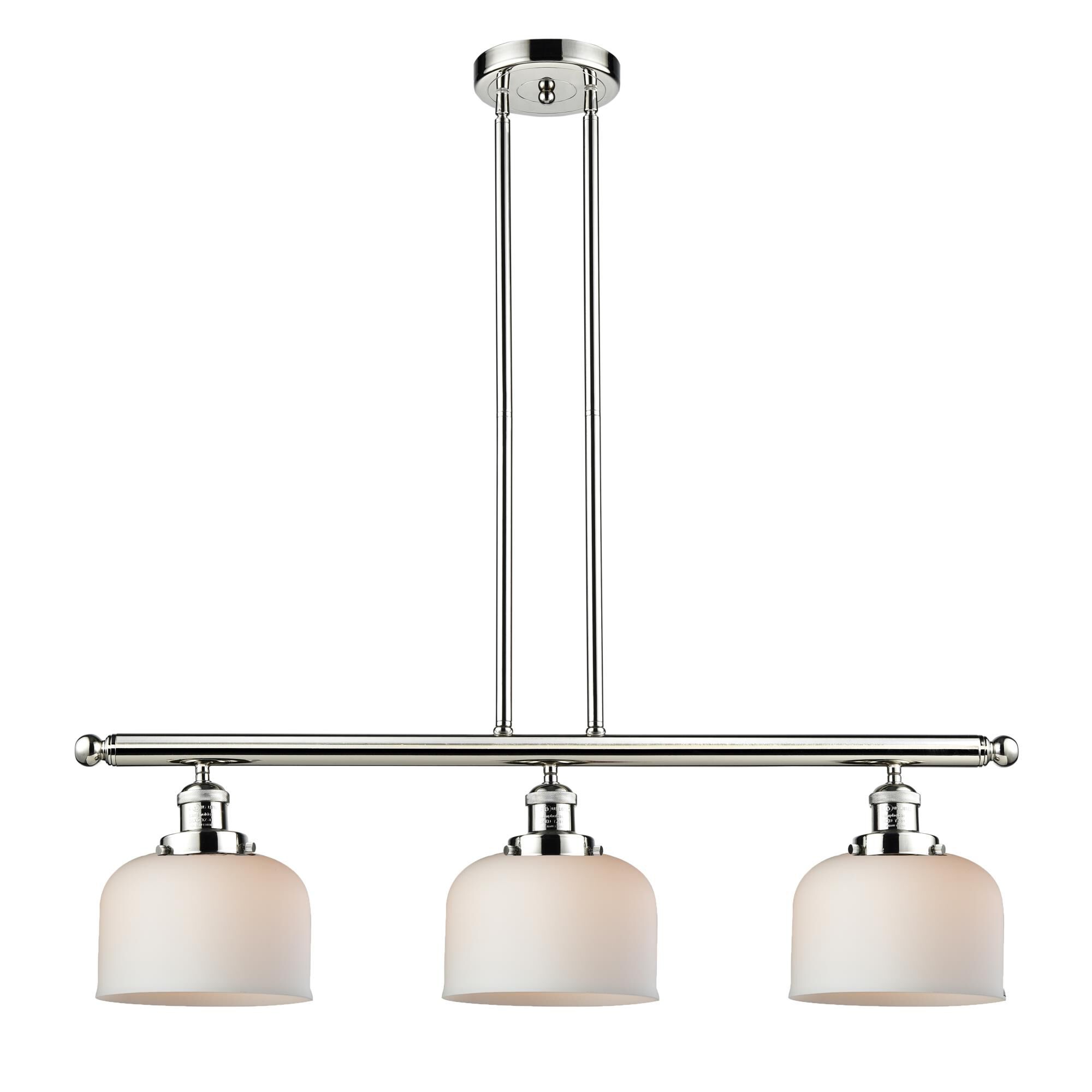 Shown in Polished Nickel finish and Matte White Cased glass