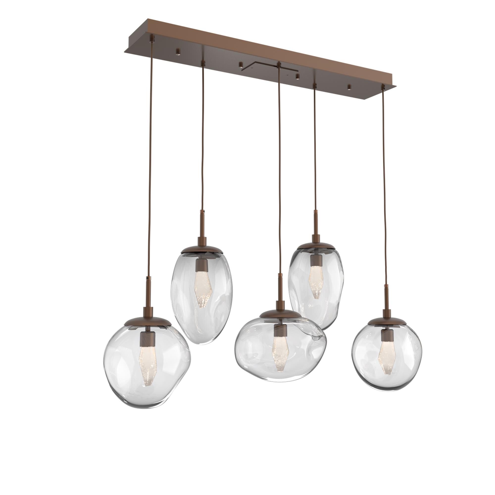 Shown in Burnished Bronze finish and Geo Inner And Clear Outer glass