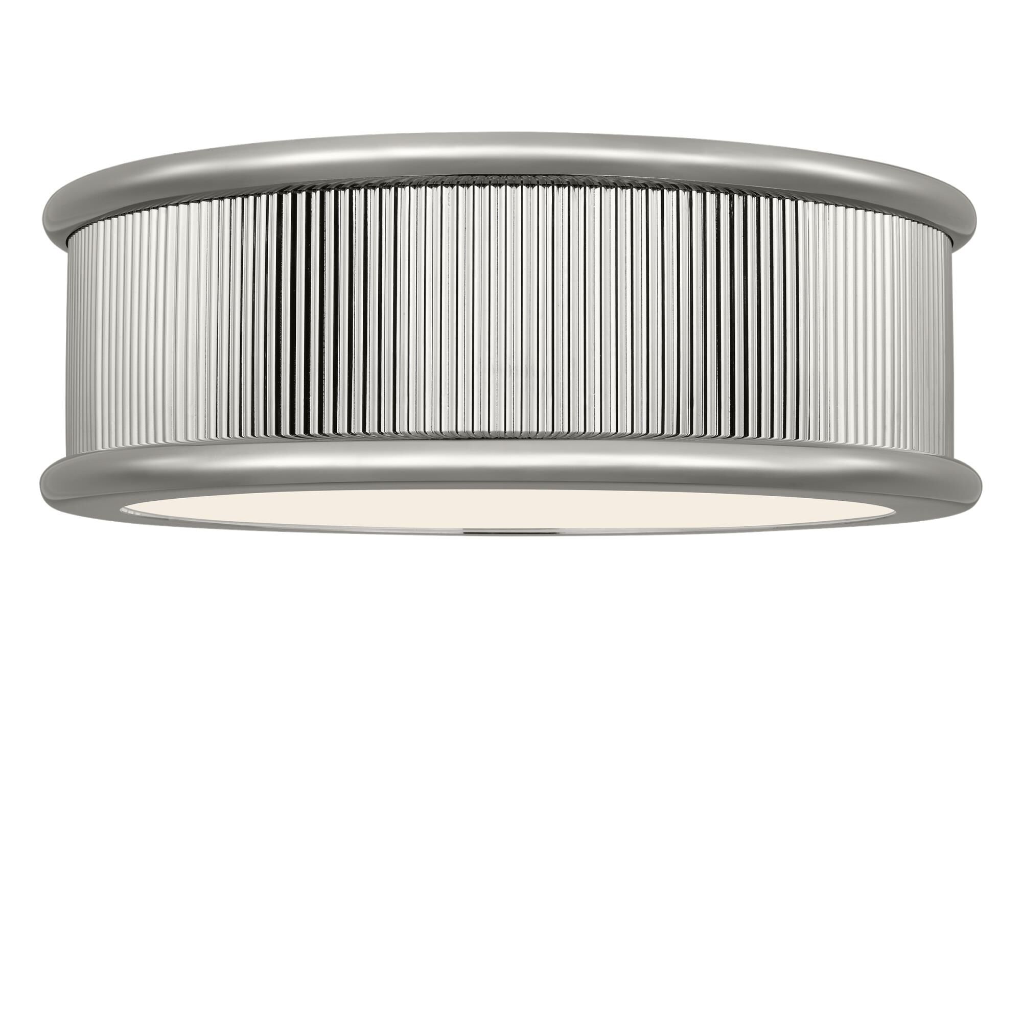 Shown in Polished Nickel finish and Silk Screen White Inside, Clear Outside shade