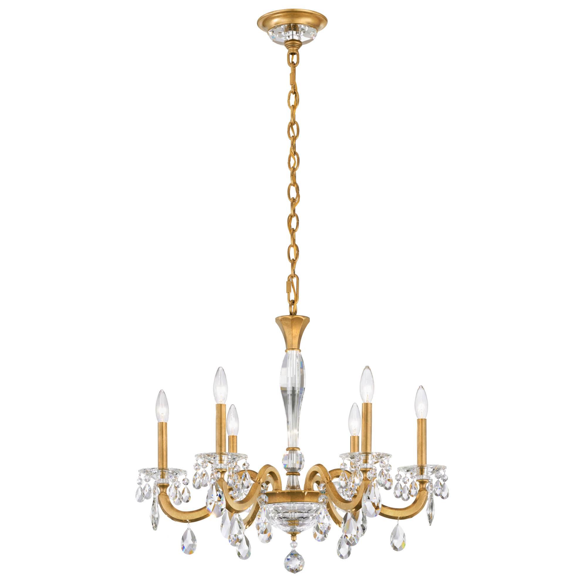 Shown in Heirloom Gold finish and Radiance crystal and Crystal glass