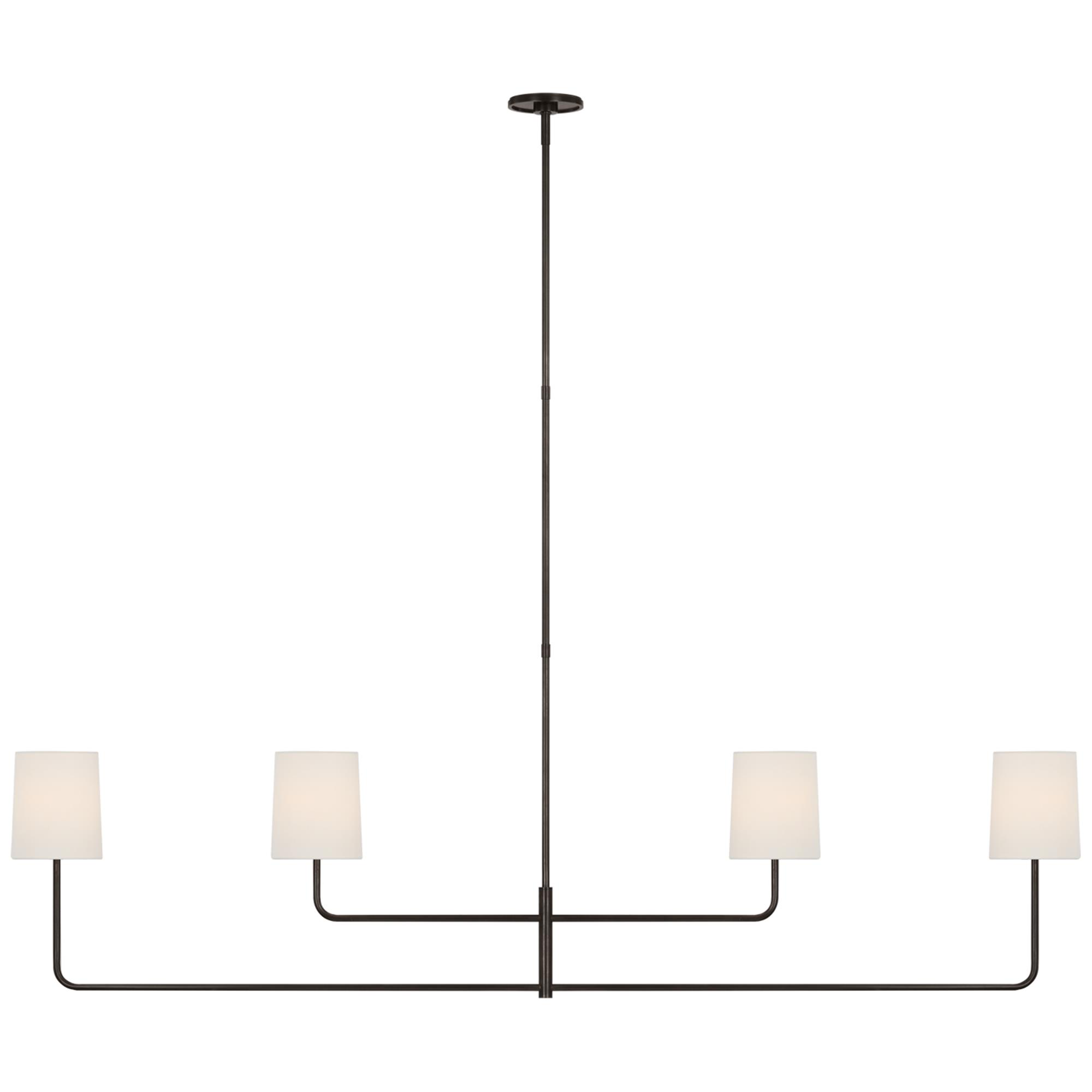 Shown in Bronze finish and Linen shade