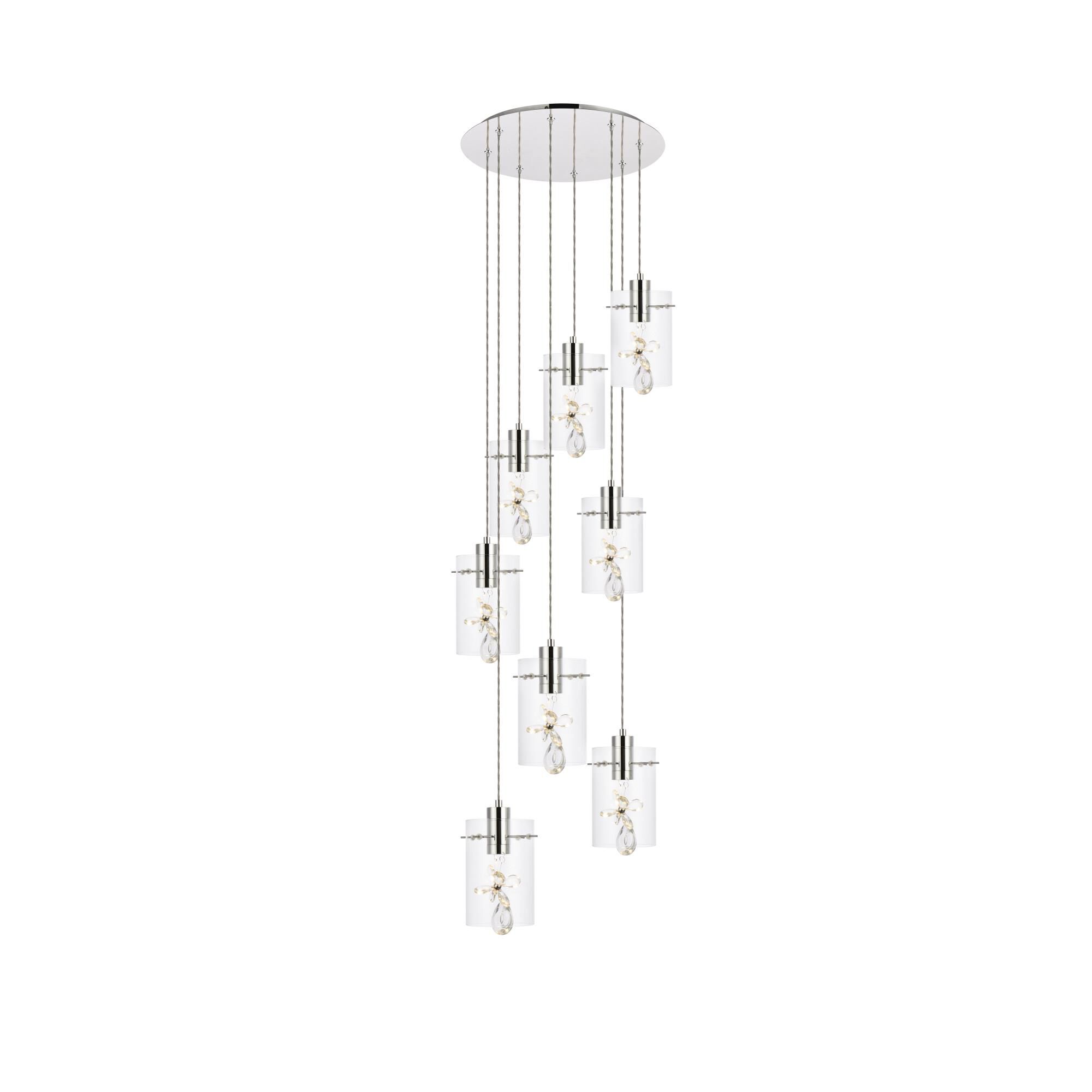 Hana 18 Inch 8 Light LED Multi Light Pendant by Elegant Lighting