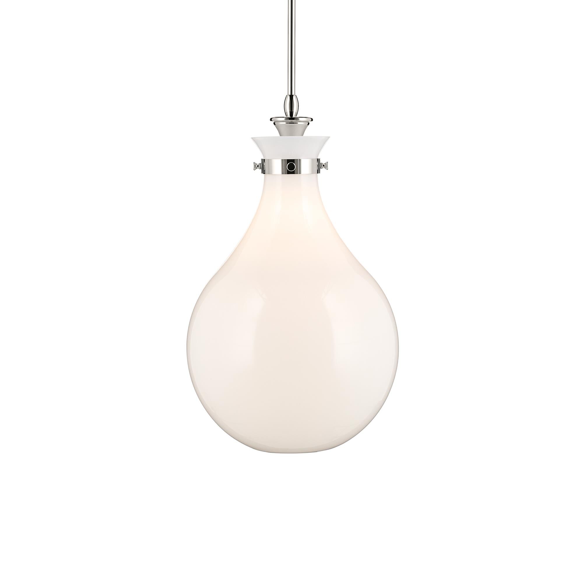 Shown in Polished Nickel finish and Opal glass