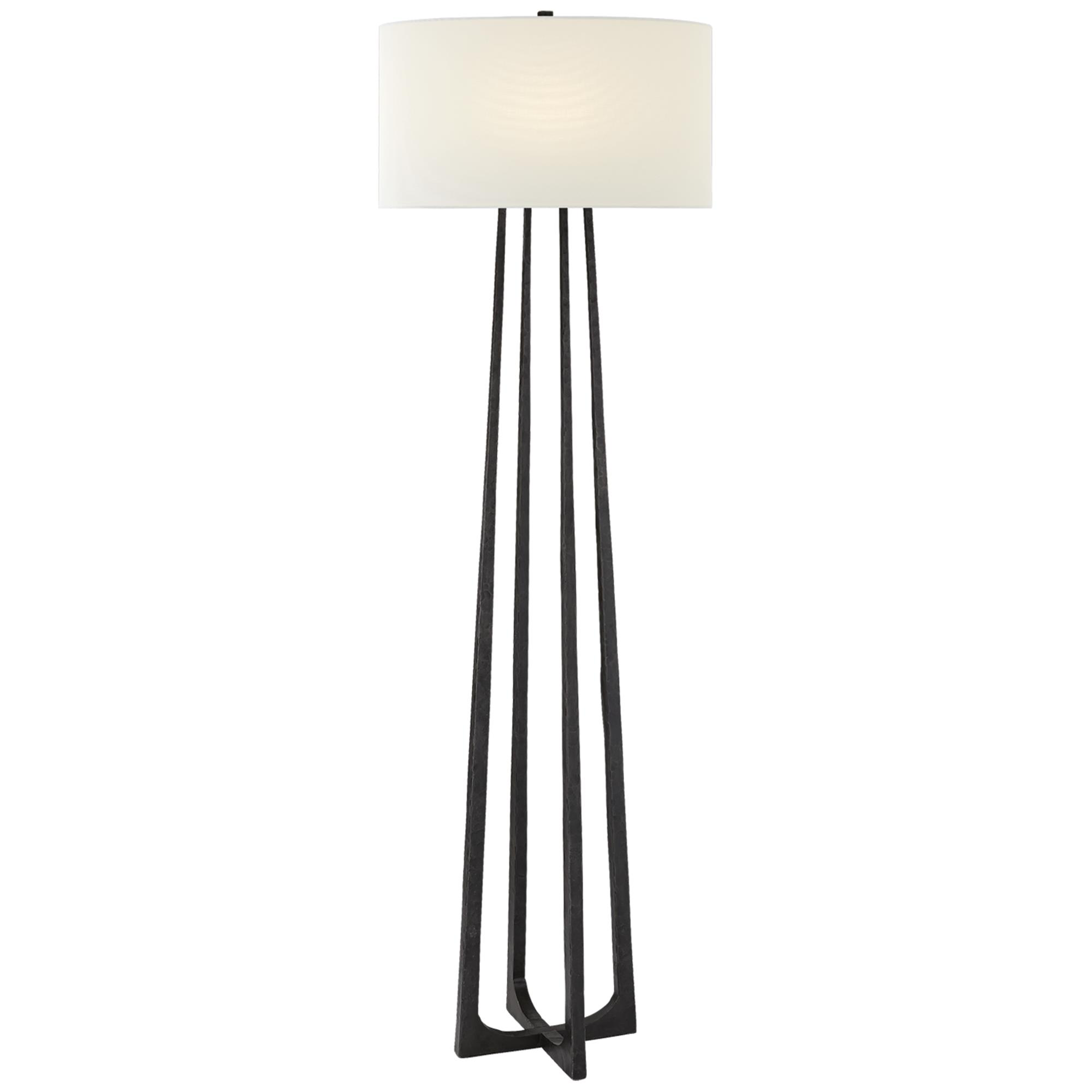 Shown in Aged Iron finish and Linen shade