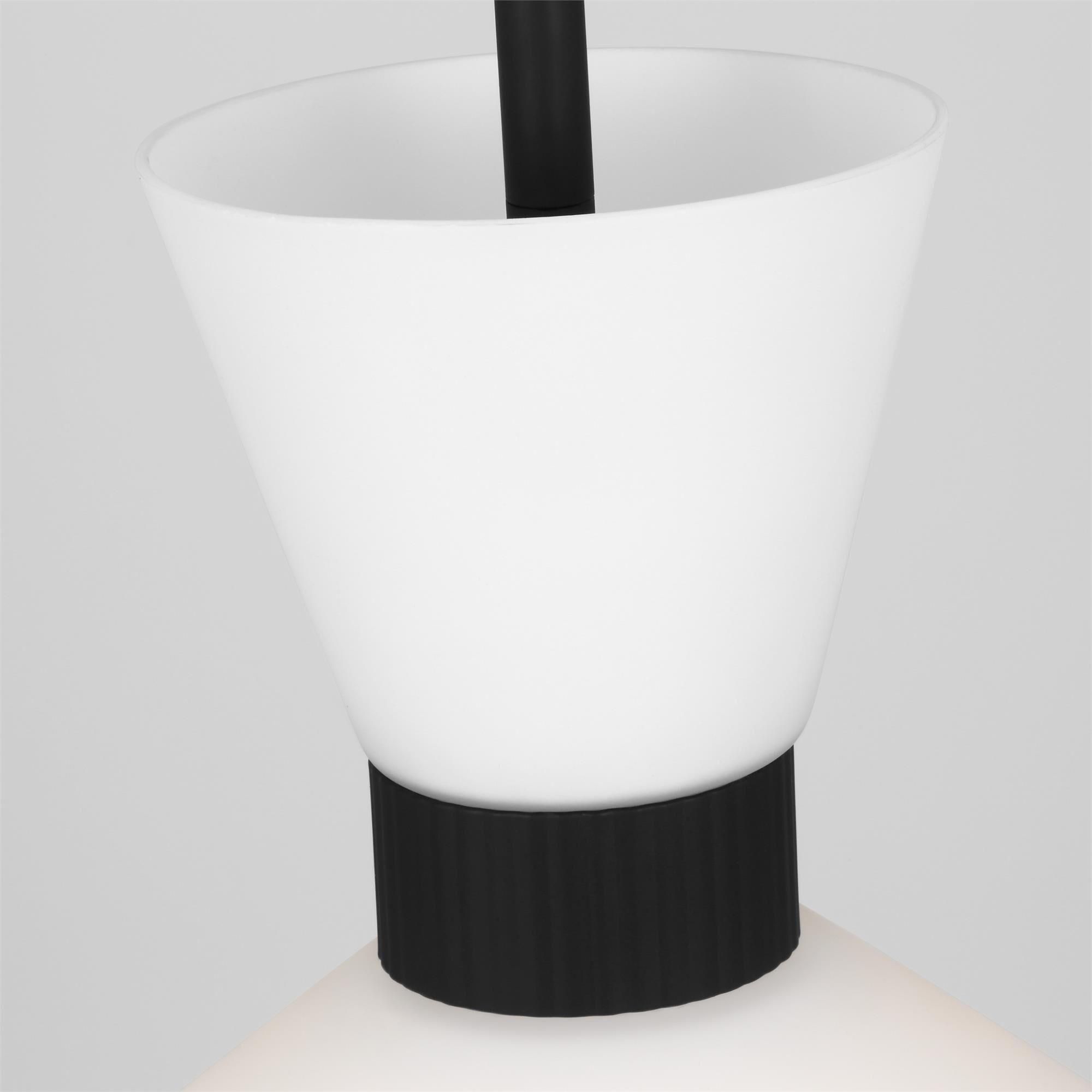 Shown in Midnight Black finish and Etched White glass
