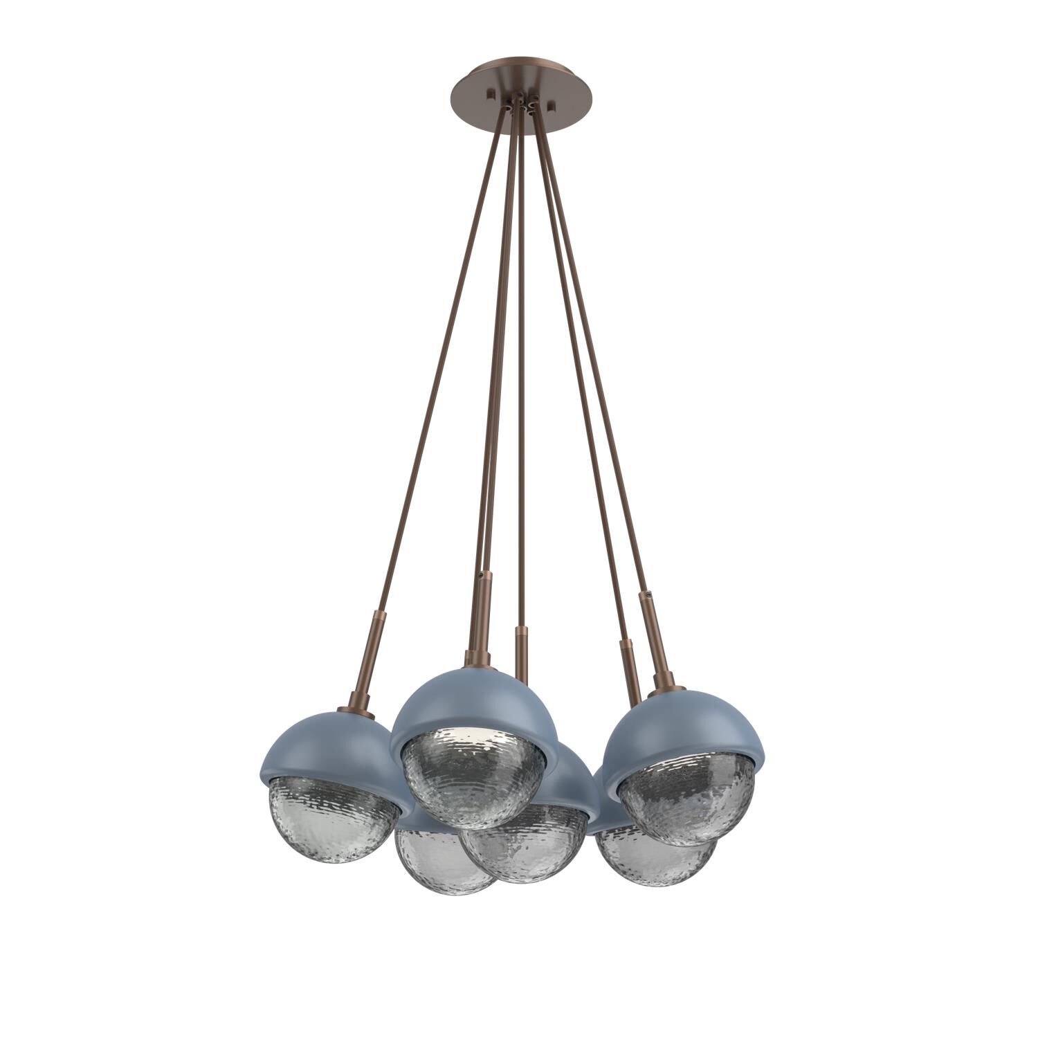 Shown in Burnished Bronze finish and Smoke glass and Poppy Blue accent