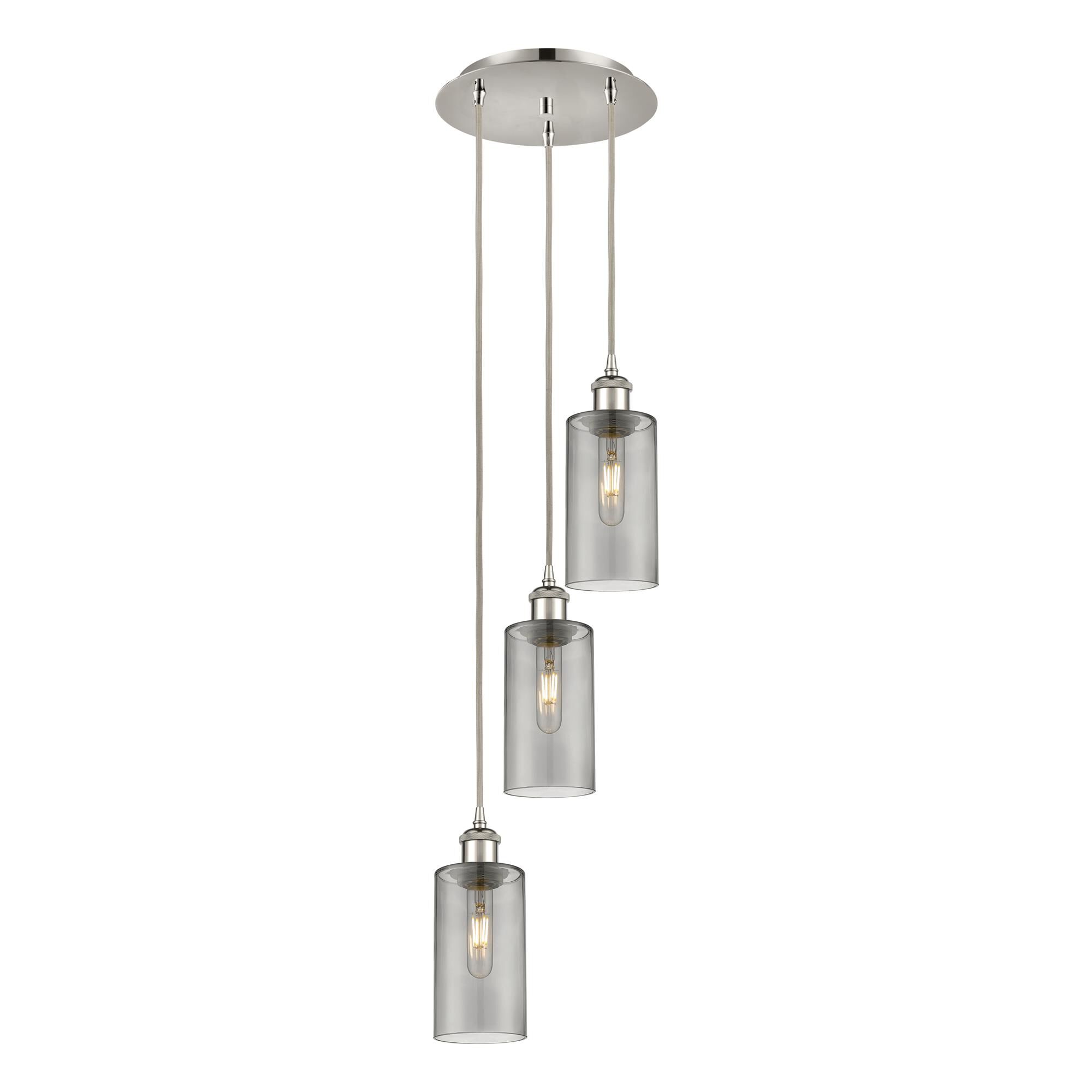 Shown in Polished Nickel finish and Light Smoke shade