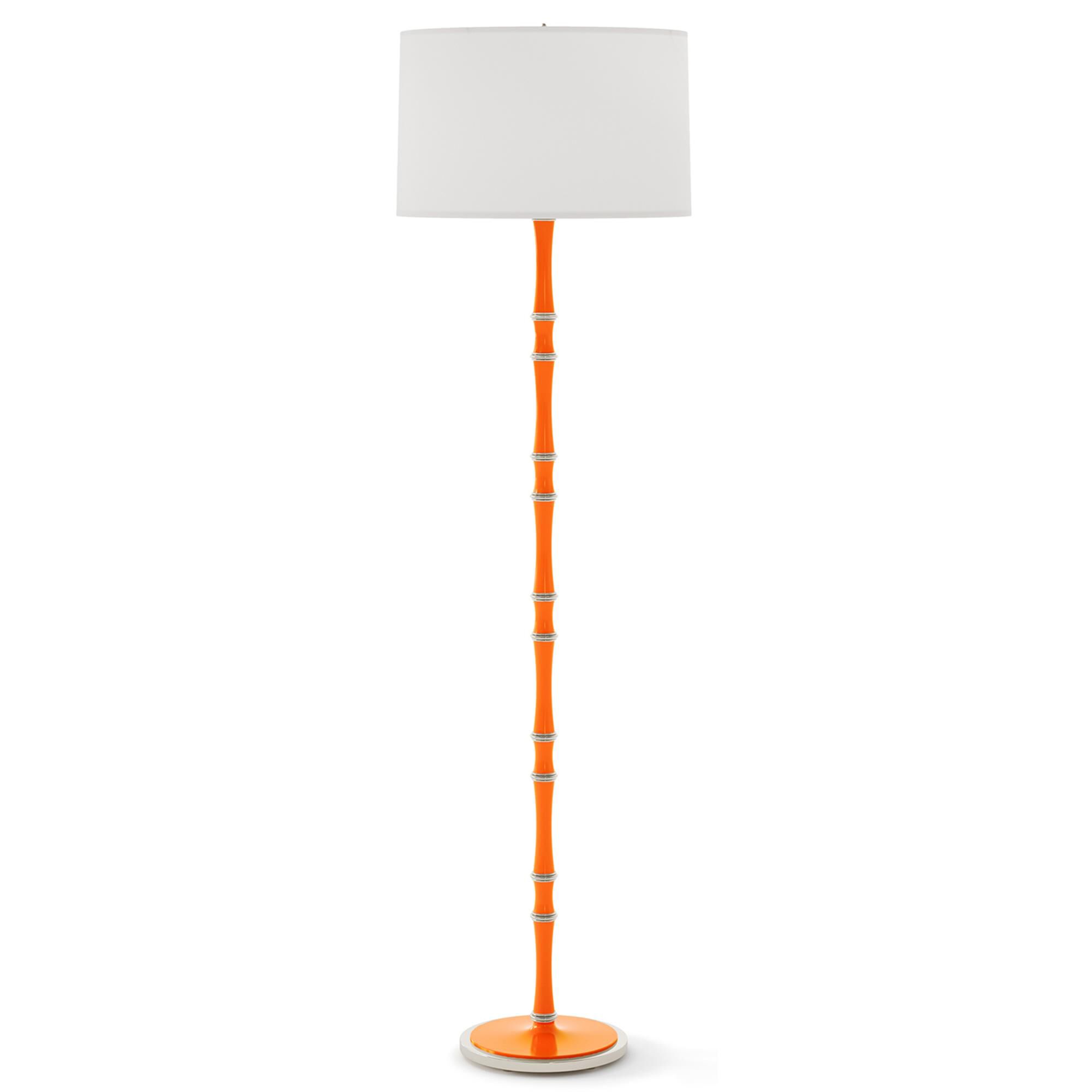 Shown in Pumpkin finish and Ascot White shade and Polished Nickel accent