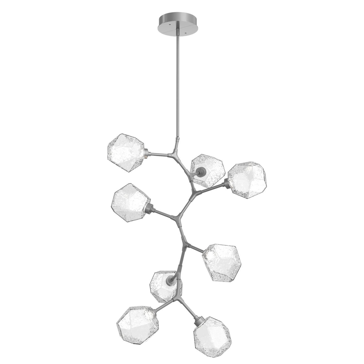 Shown in Classic Silver finish and Clear Blown glass