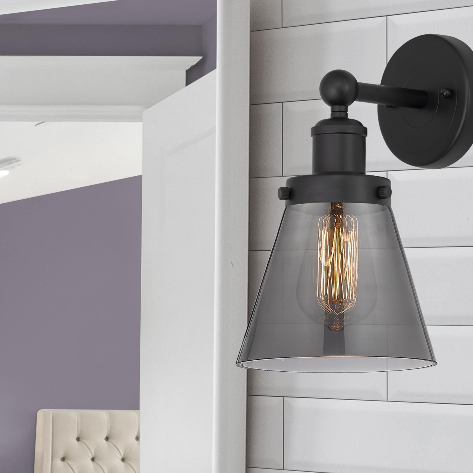 Shown in Matte Black  finish and Plated Smoke glass