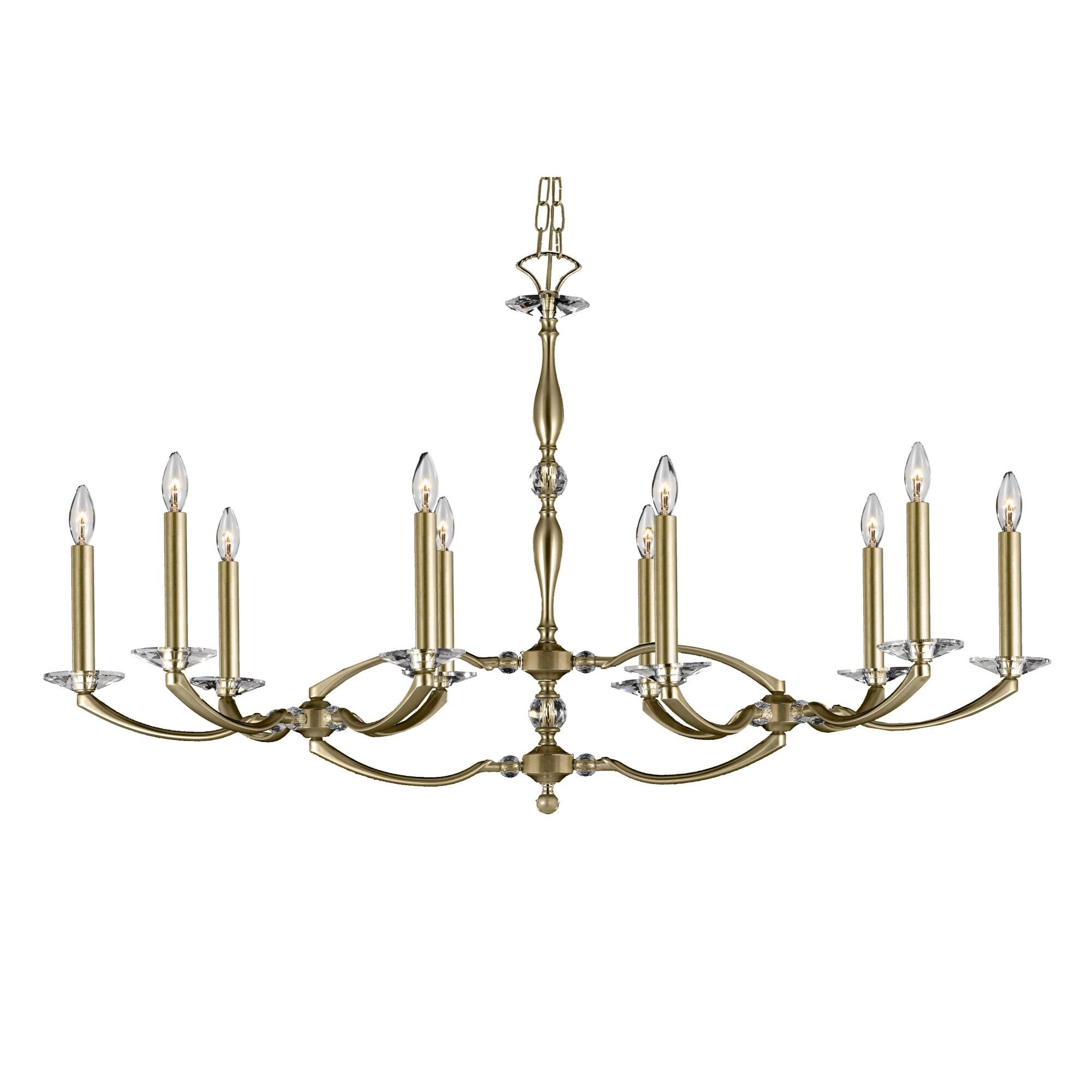 Kensington 23 Inch 10 Light Chandelier by American Brass and Crystal