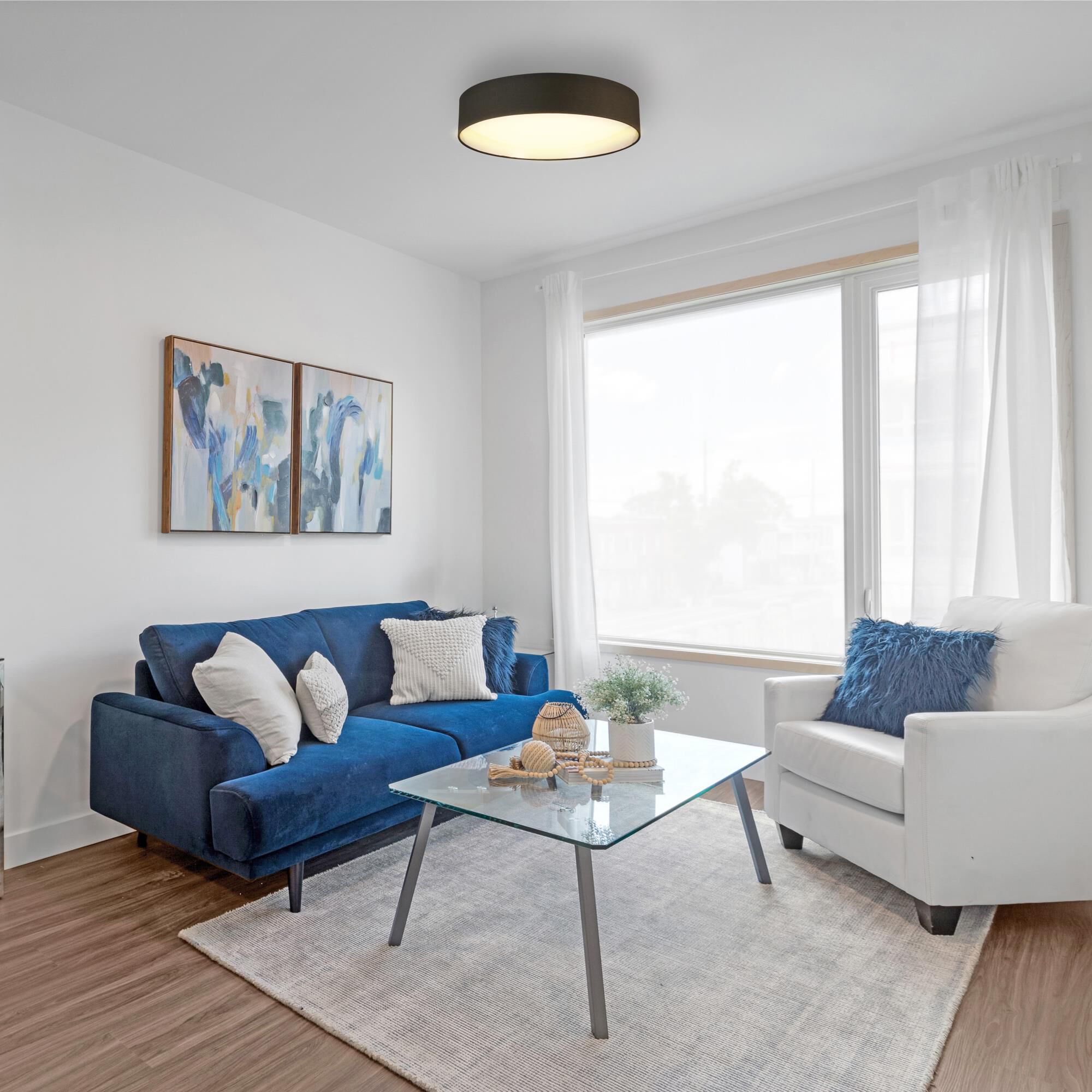 Eglo Orme 19 Inch 1 Light LED Flush Mount by Eglo Lighting