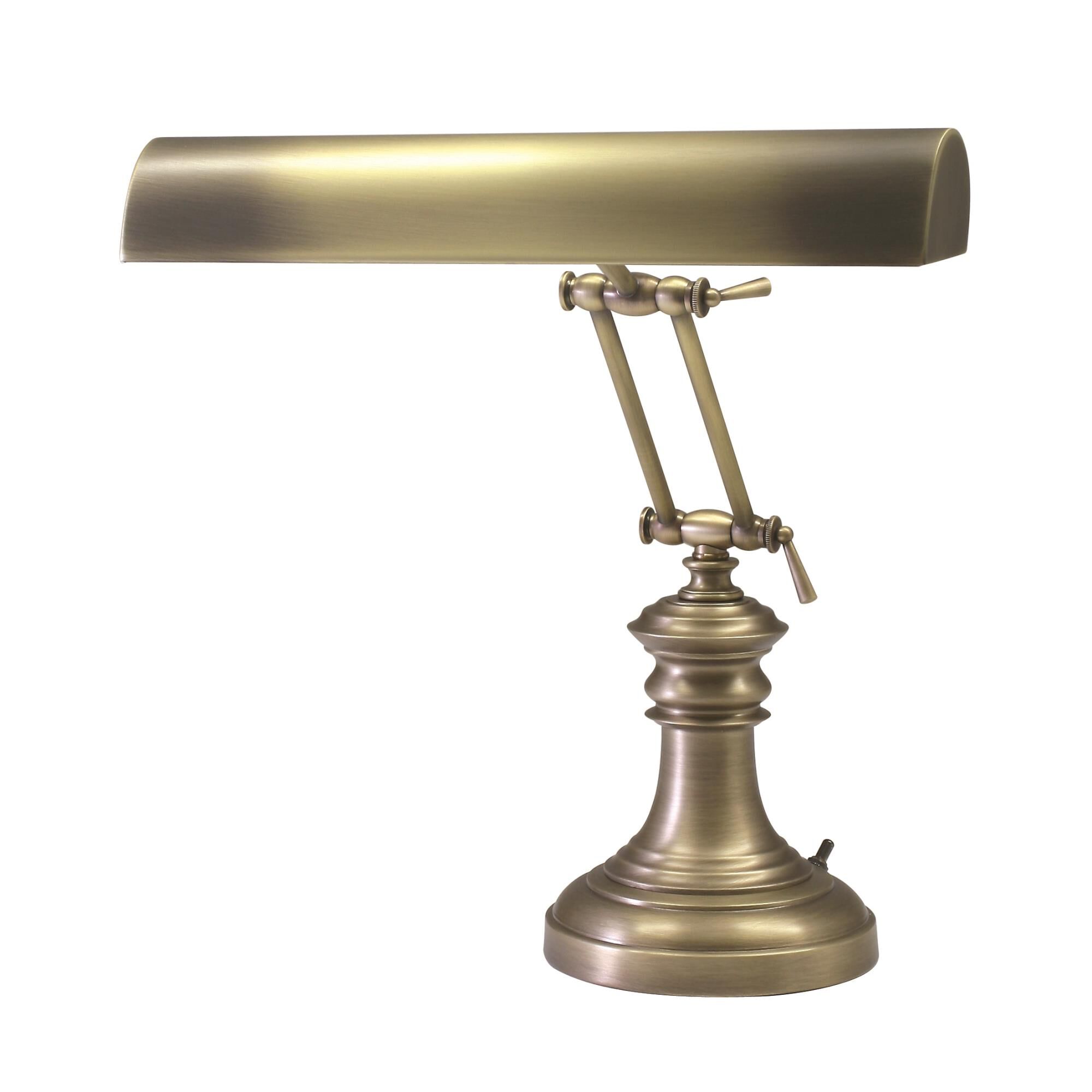 Shown in Antique Brass finish and Metal shade